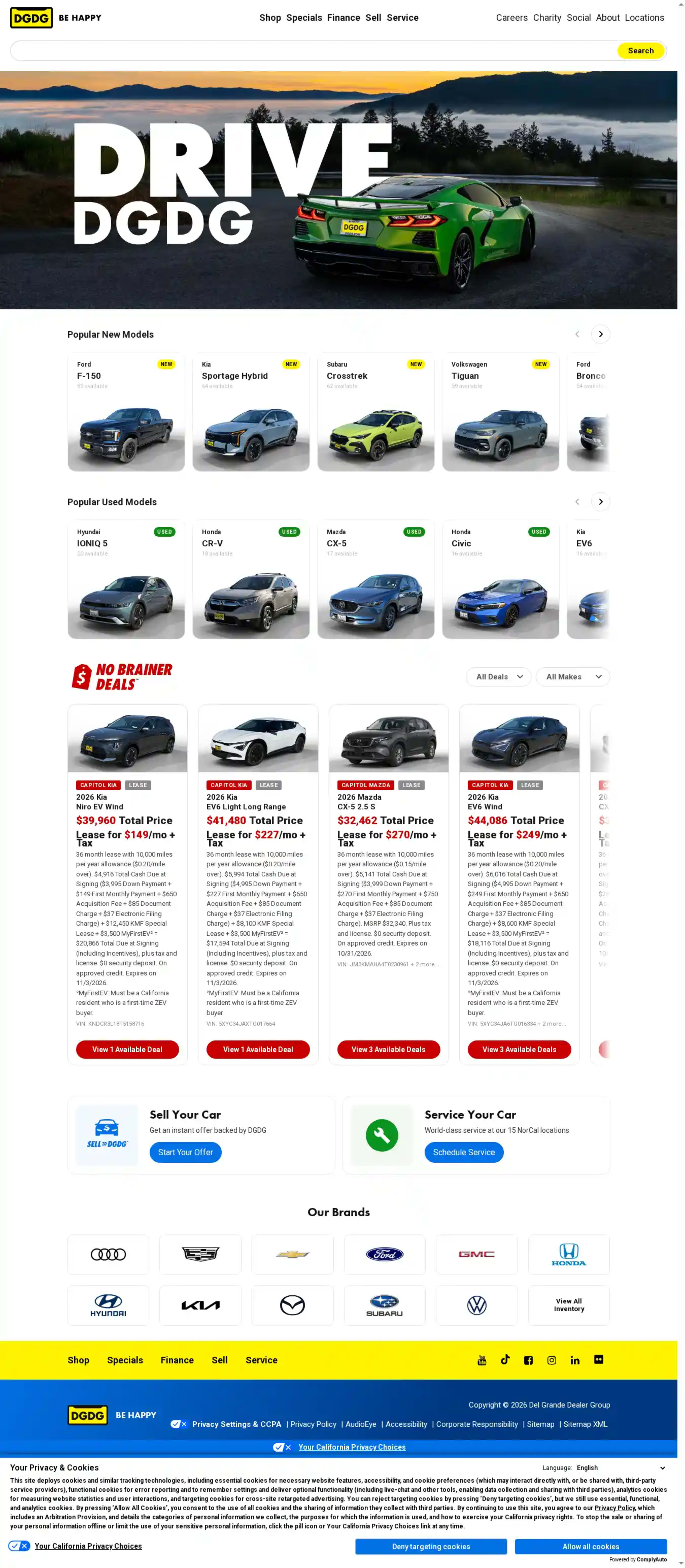 Screenshot of Del Grande Dealer Group