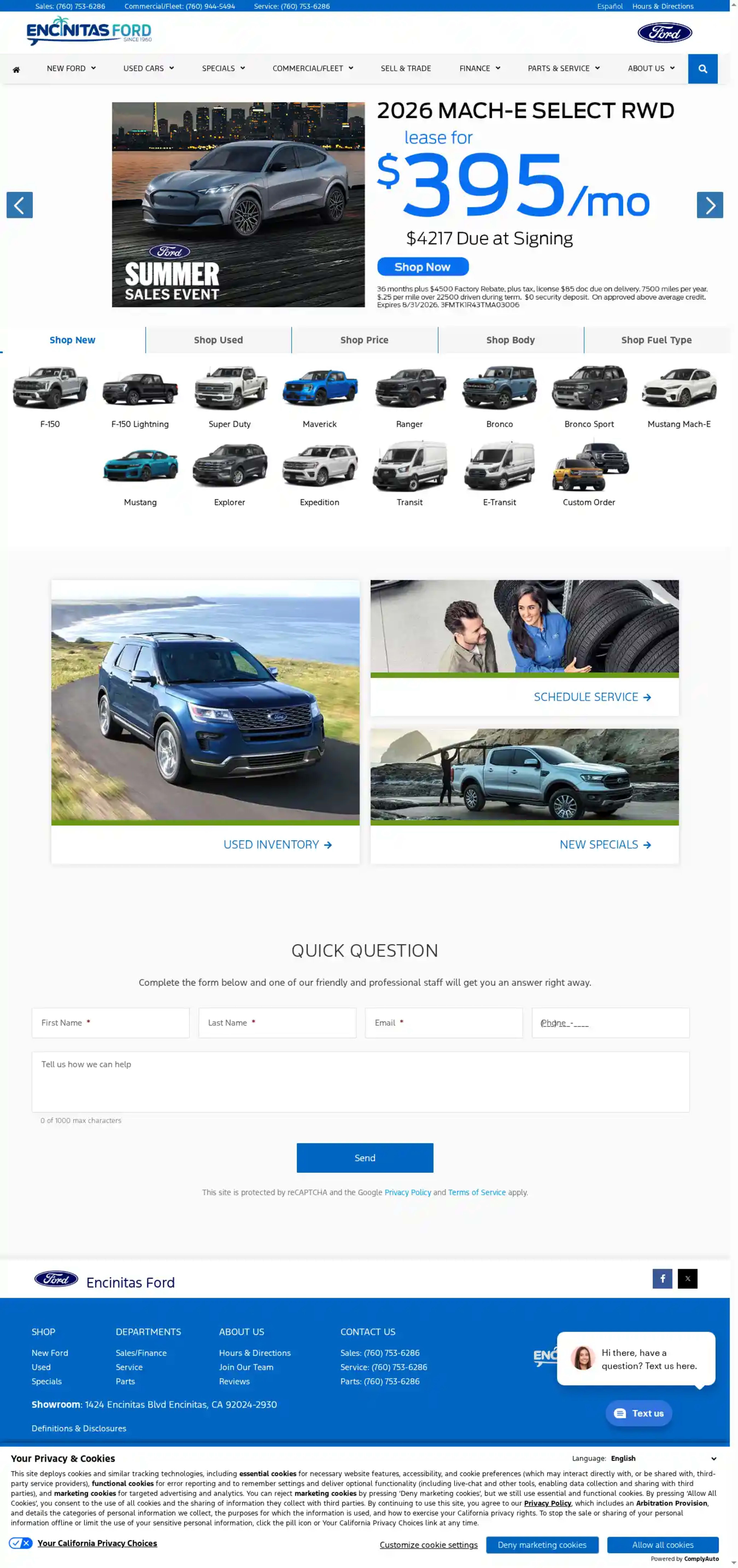 Screenshot of Encinitas Ford