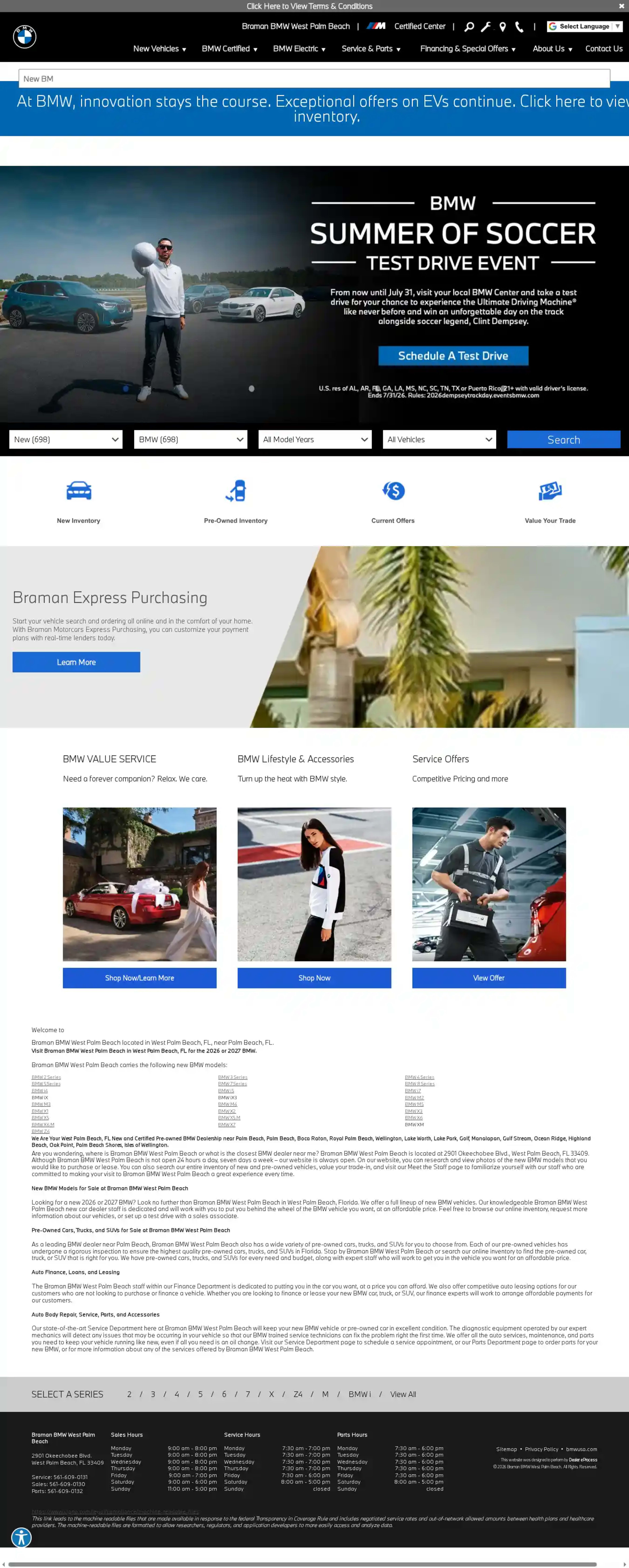 Screenshot of Braman BMW WPB