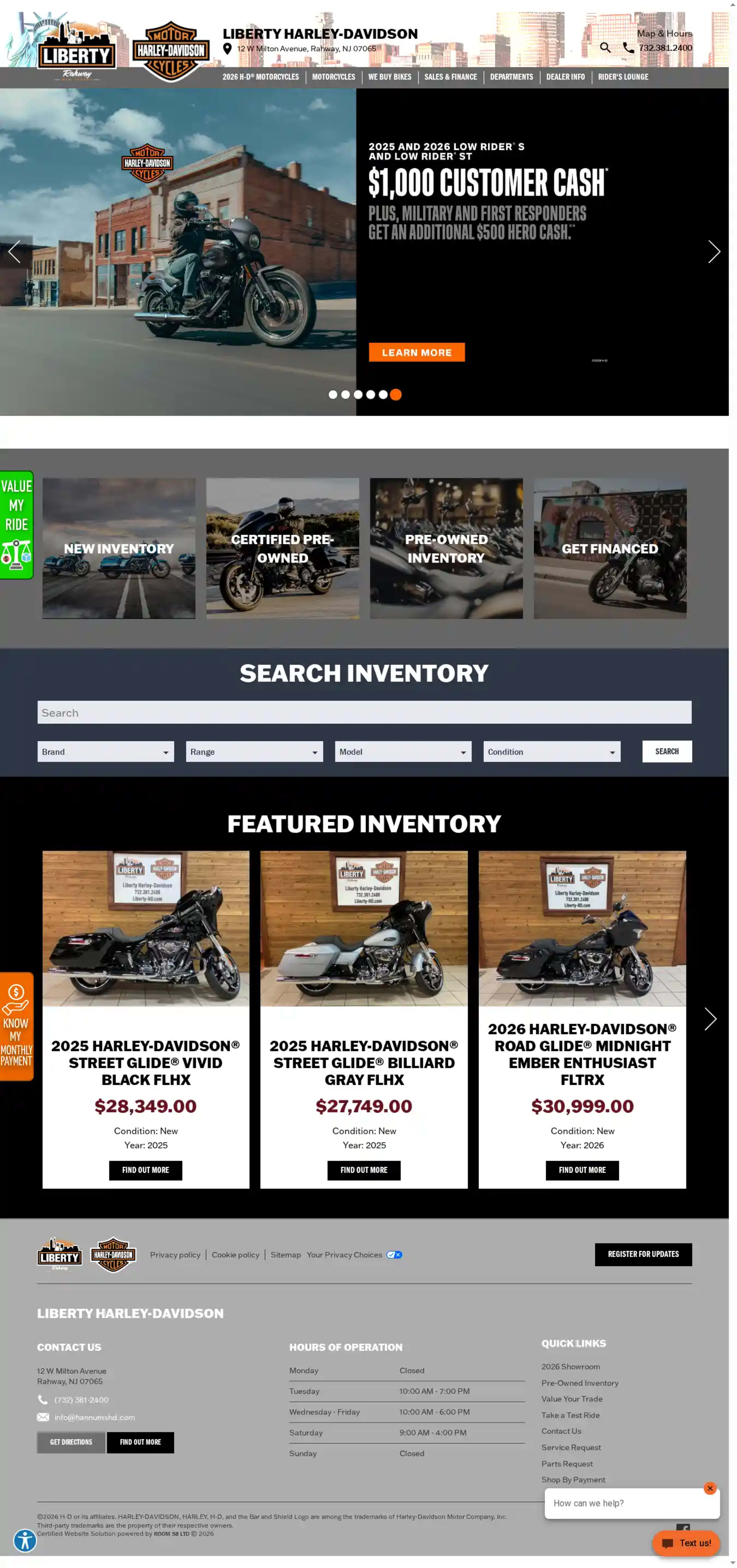 Screenshot of Liberty Harley-Davidson