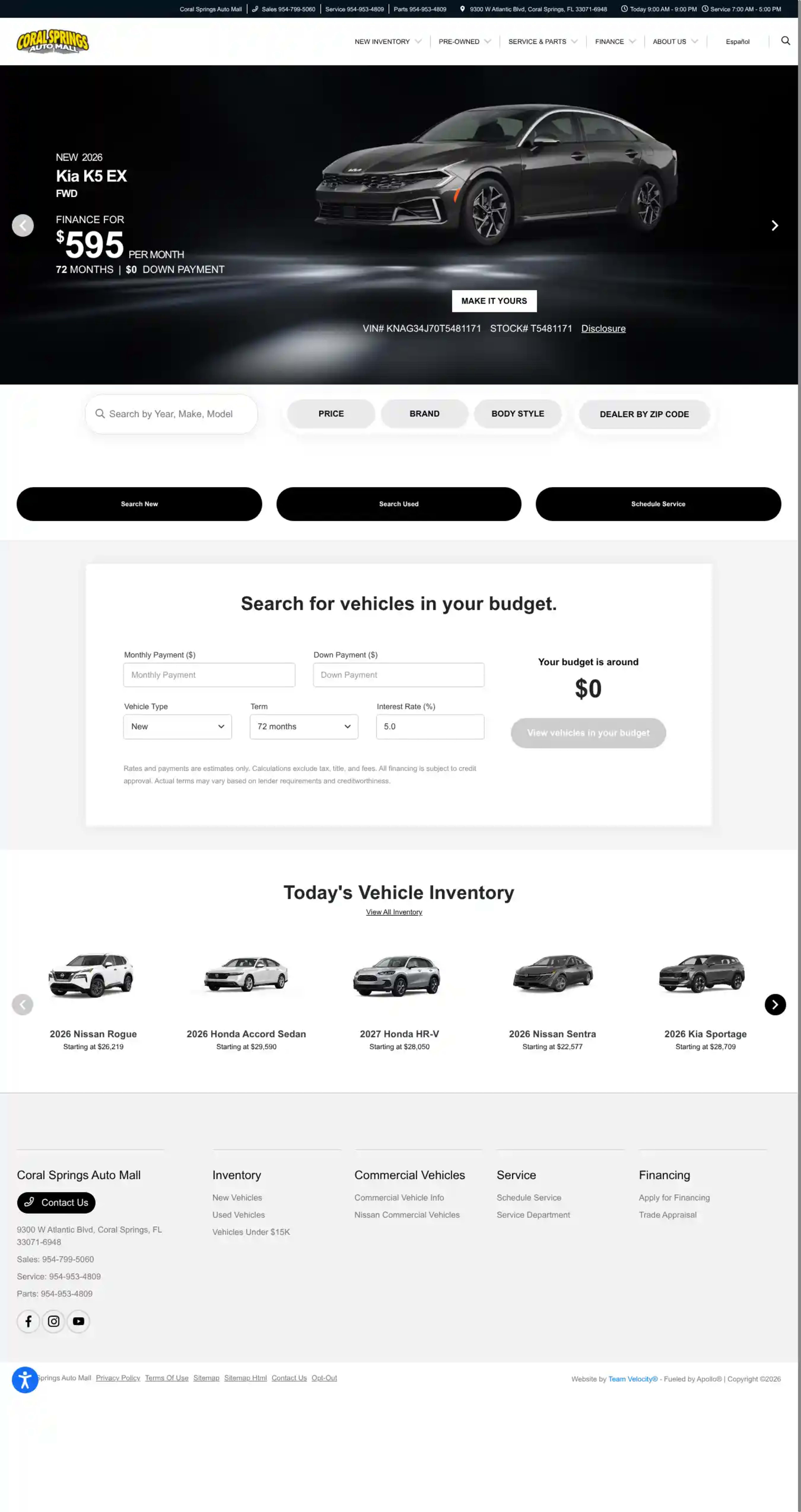 Screenshot of Coral Springs Auto Mall