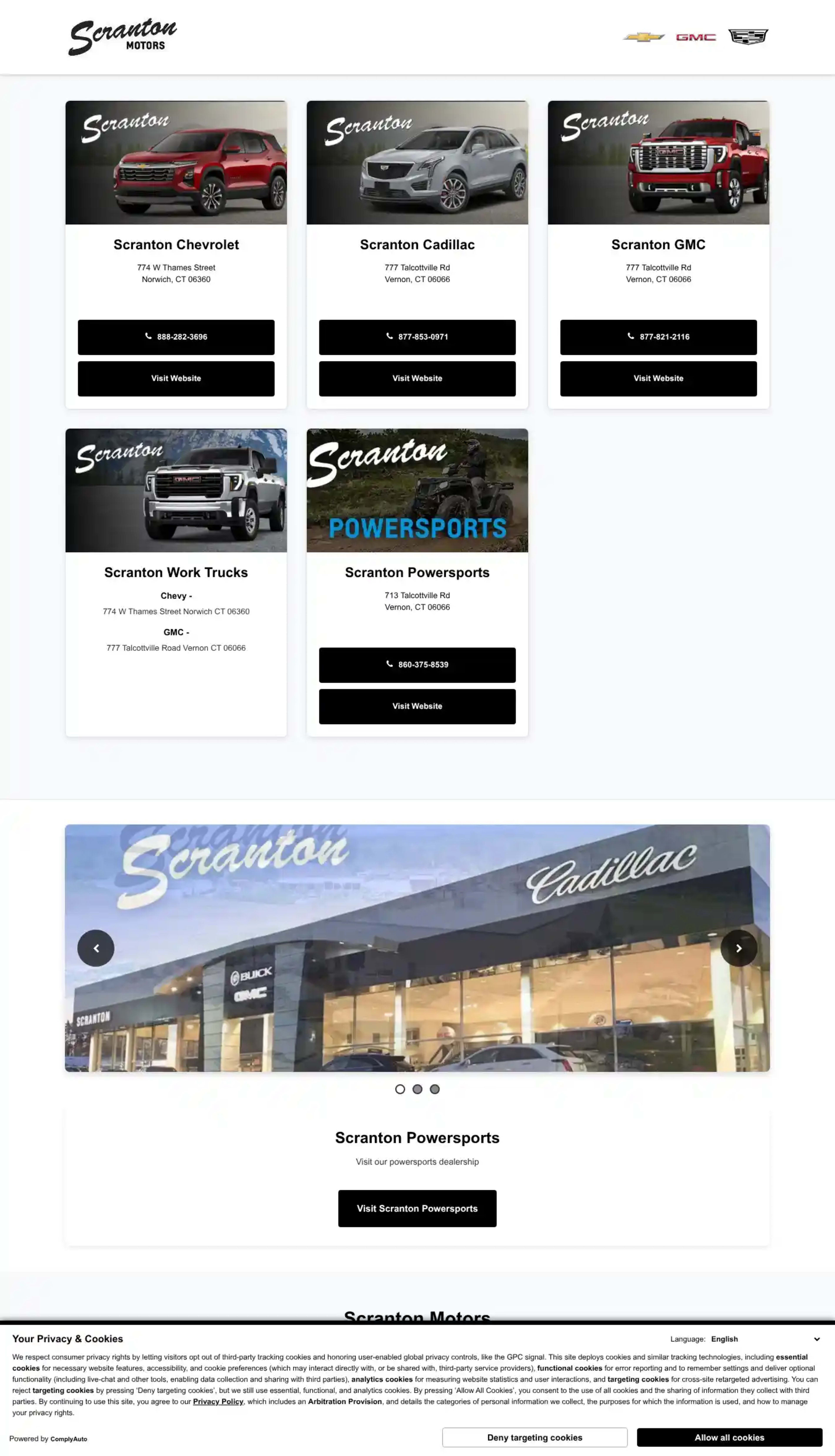 Screenshot of Scranton Motors, Inc.