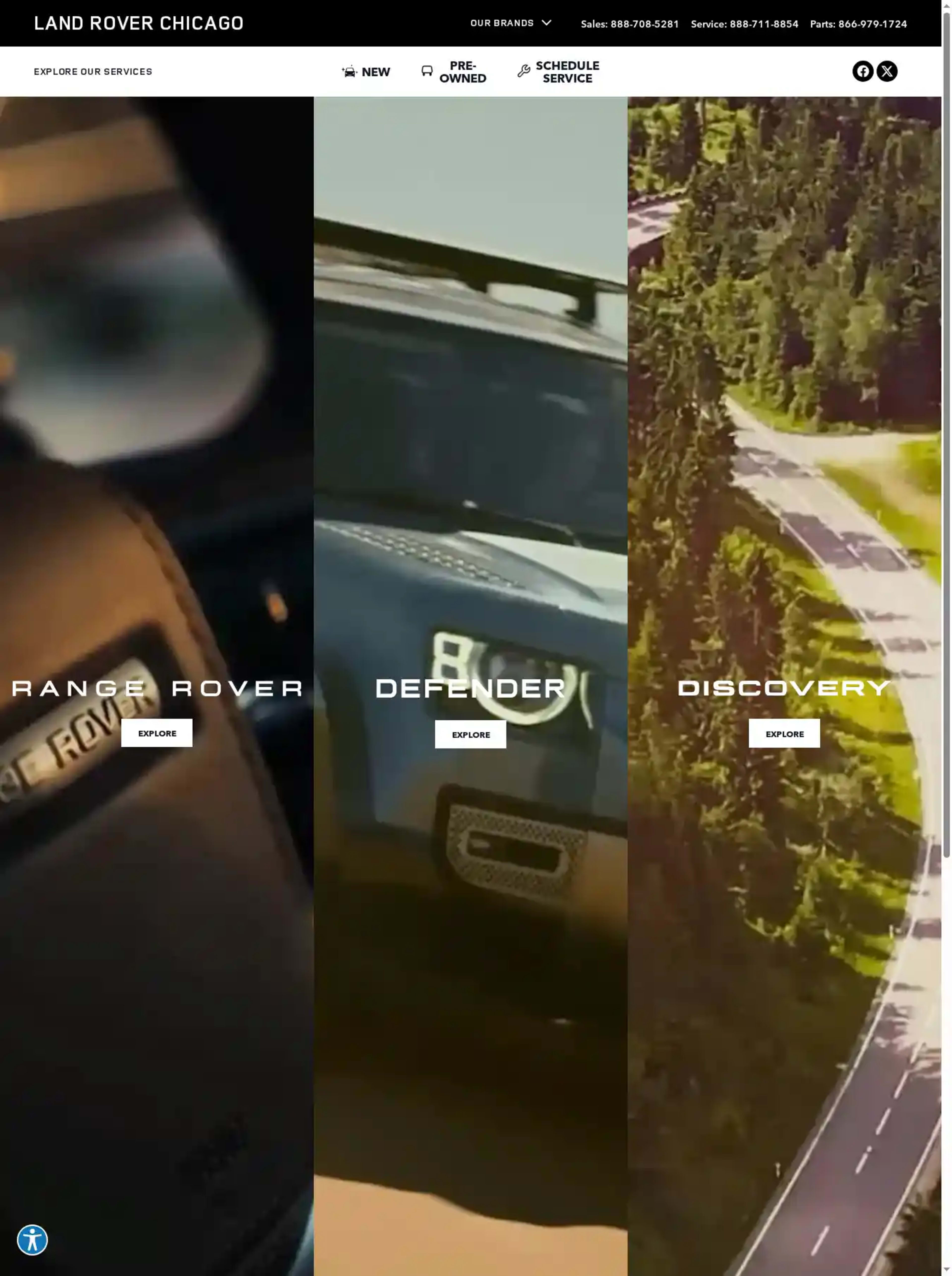 Screenshot of Land Rover Chicago
