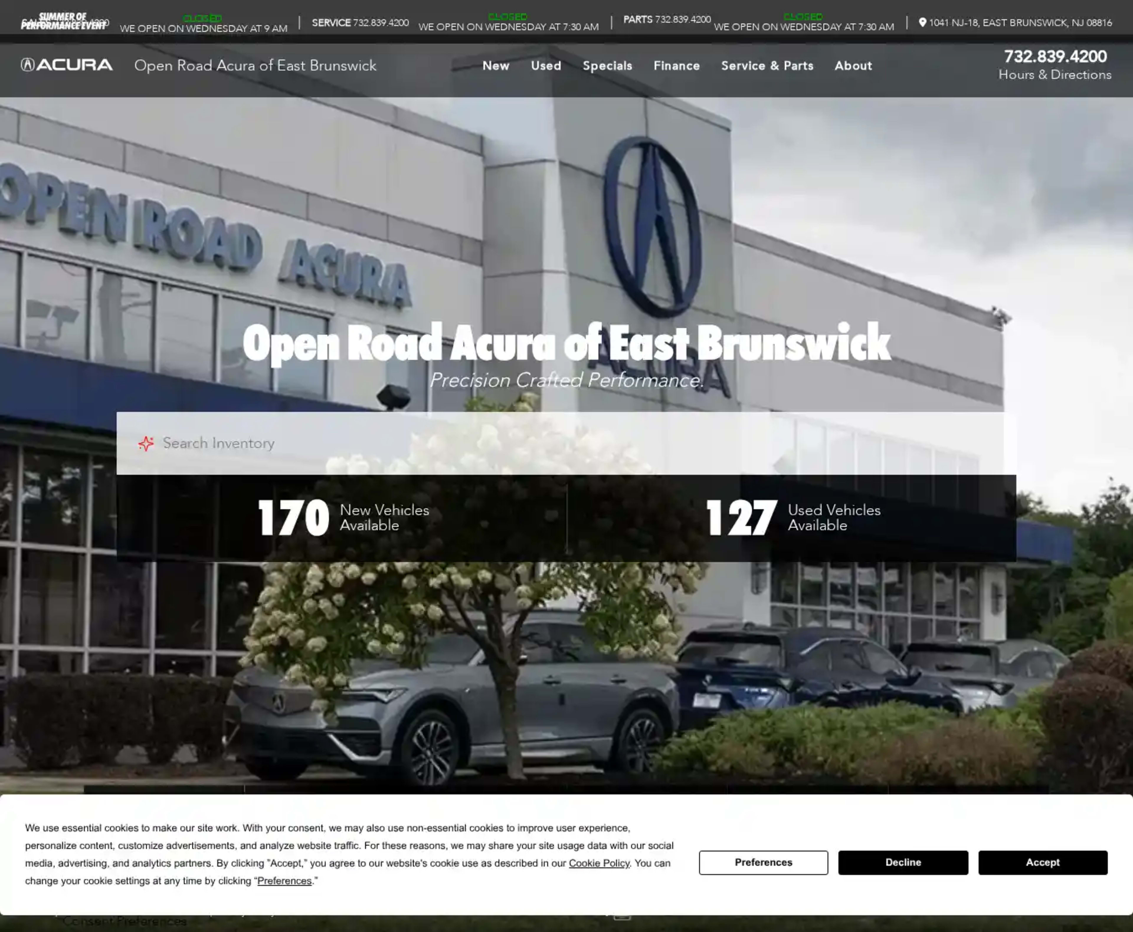 Screenshot of Open Road Acura of East Brunswick