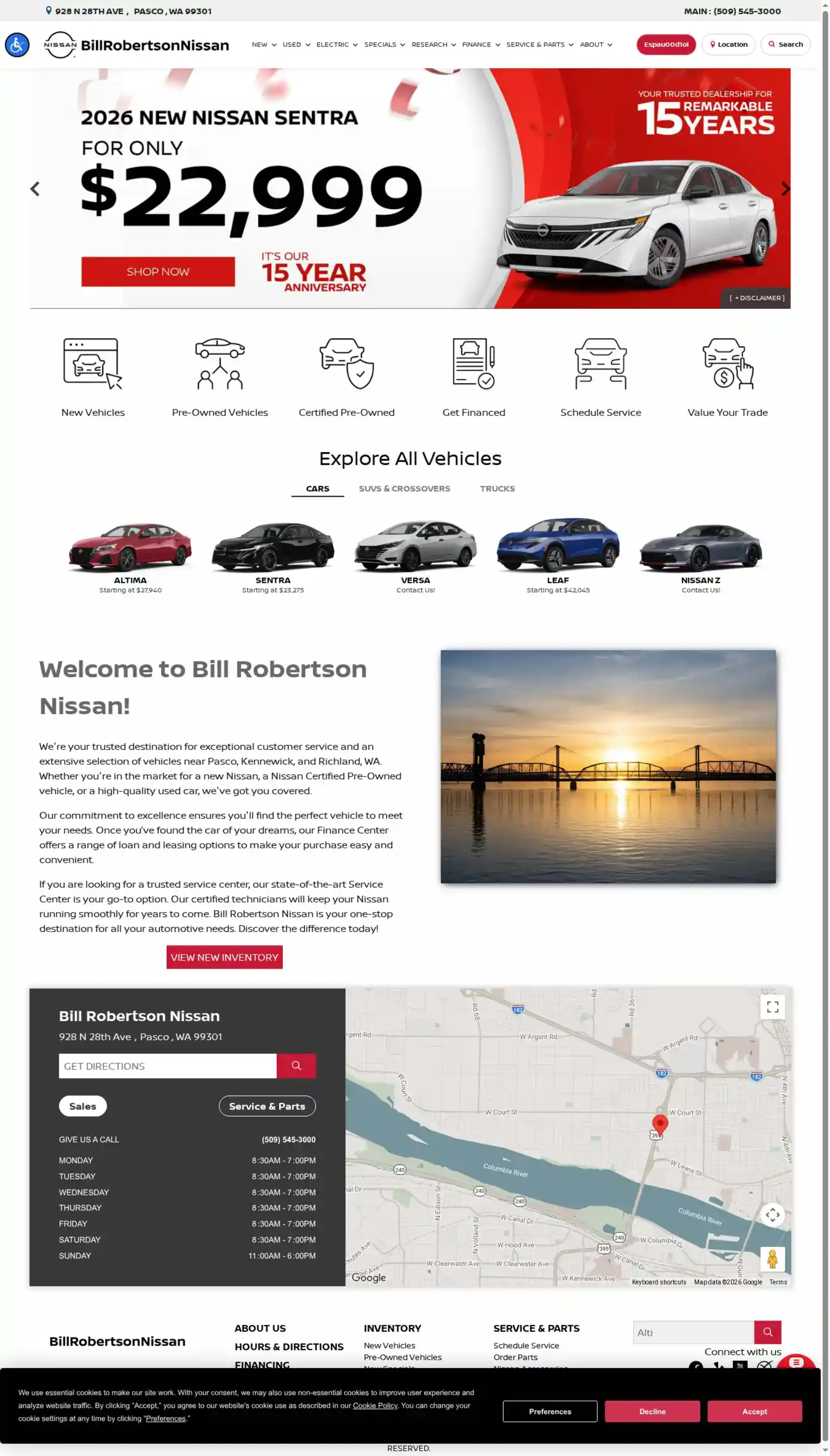 Screenshot of Bill Robertson Nissan