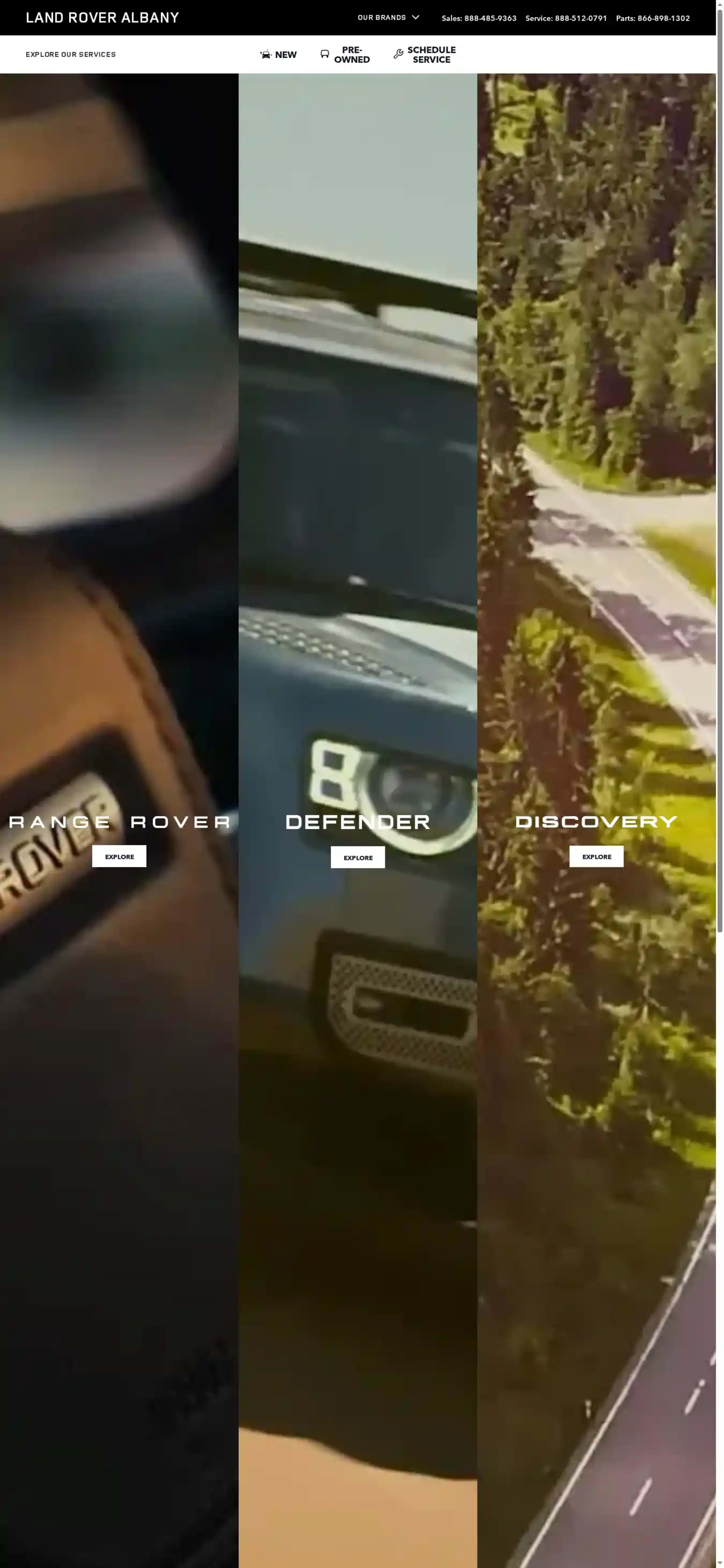 Screenshot of Land Rover Albany