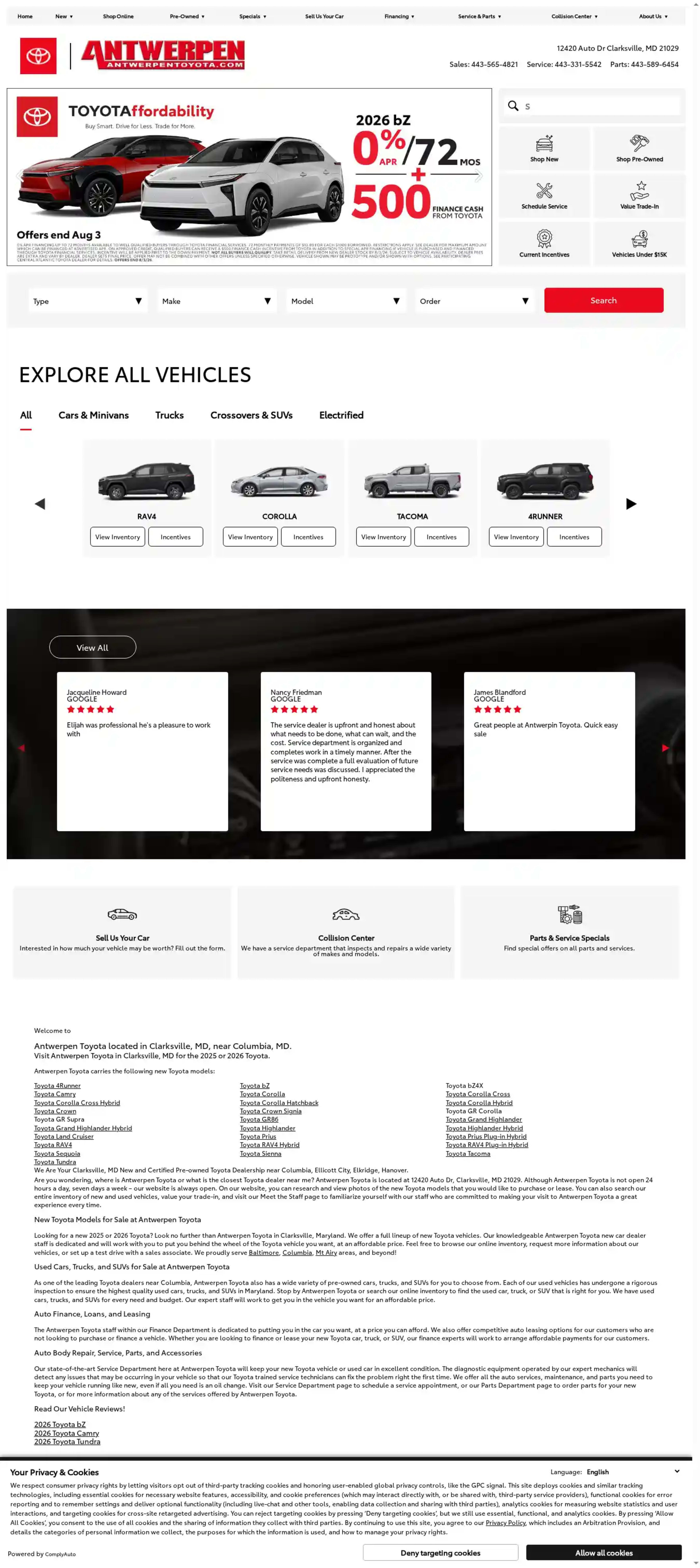 Screenshot of Antwerpen Toyota