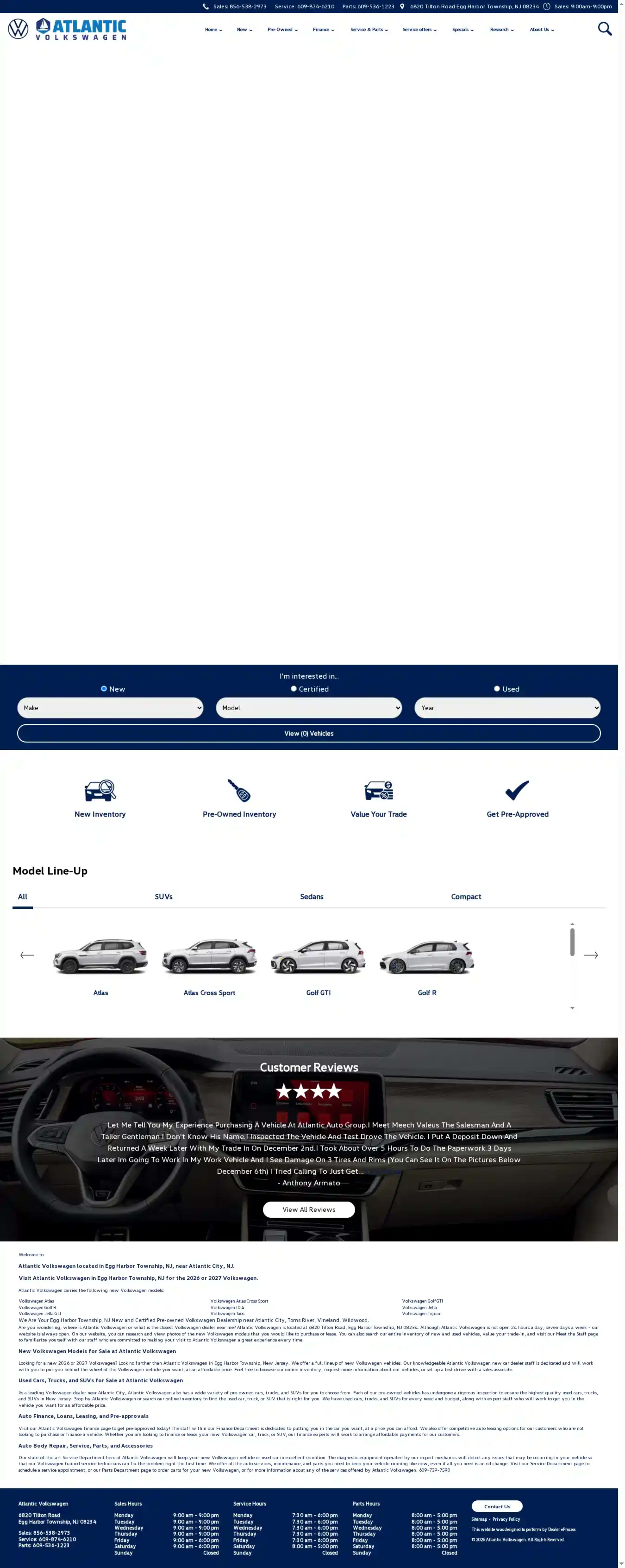 Screenshot of Atlantic Volkswagen