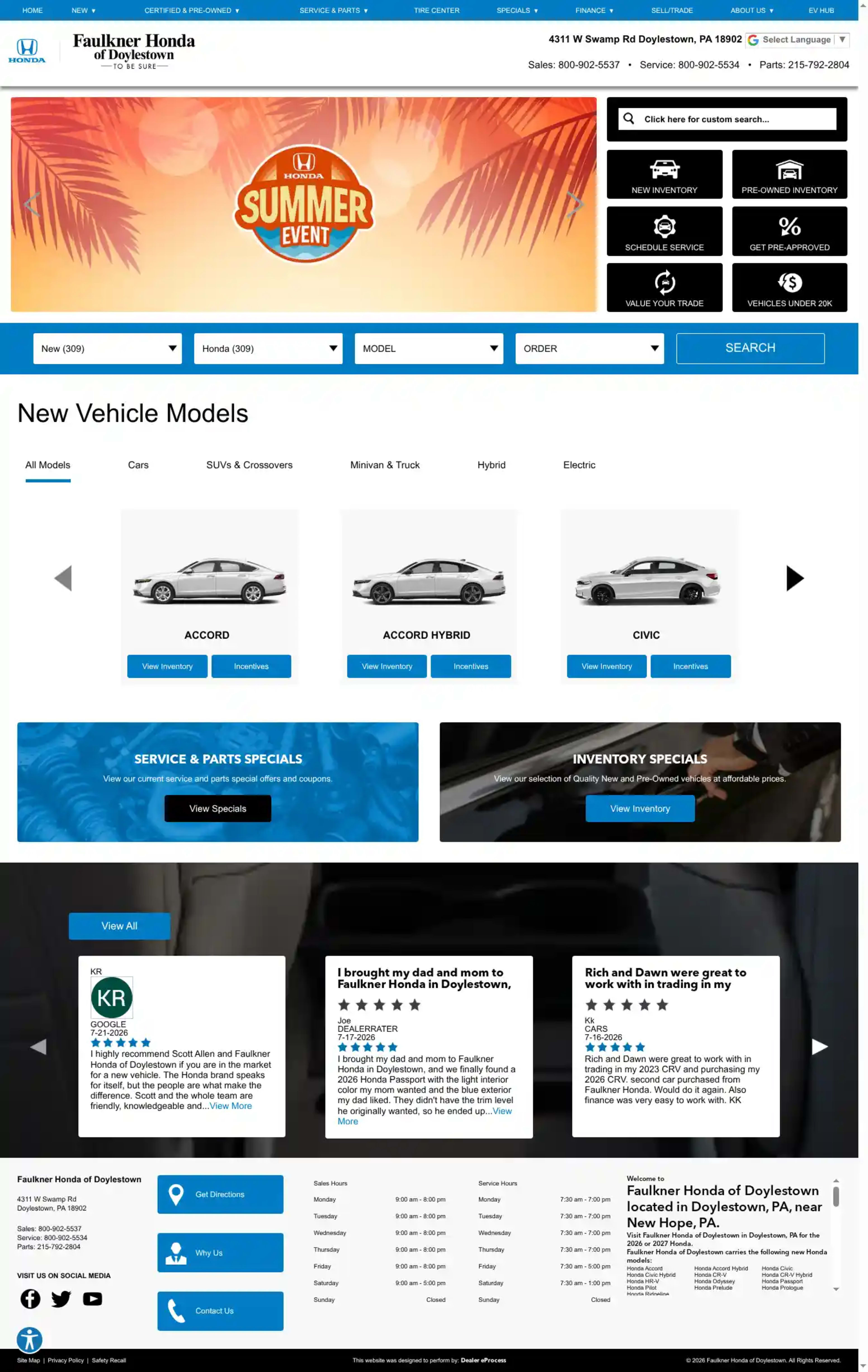 Screenshot of Faulkner Honda of Doylestown