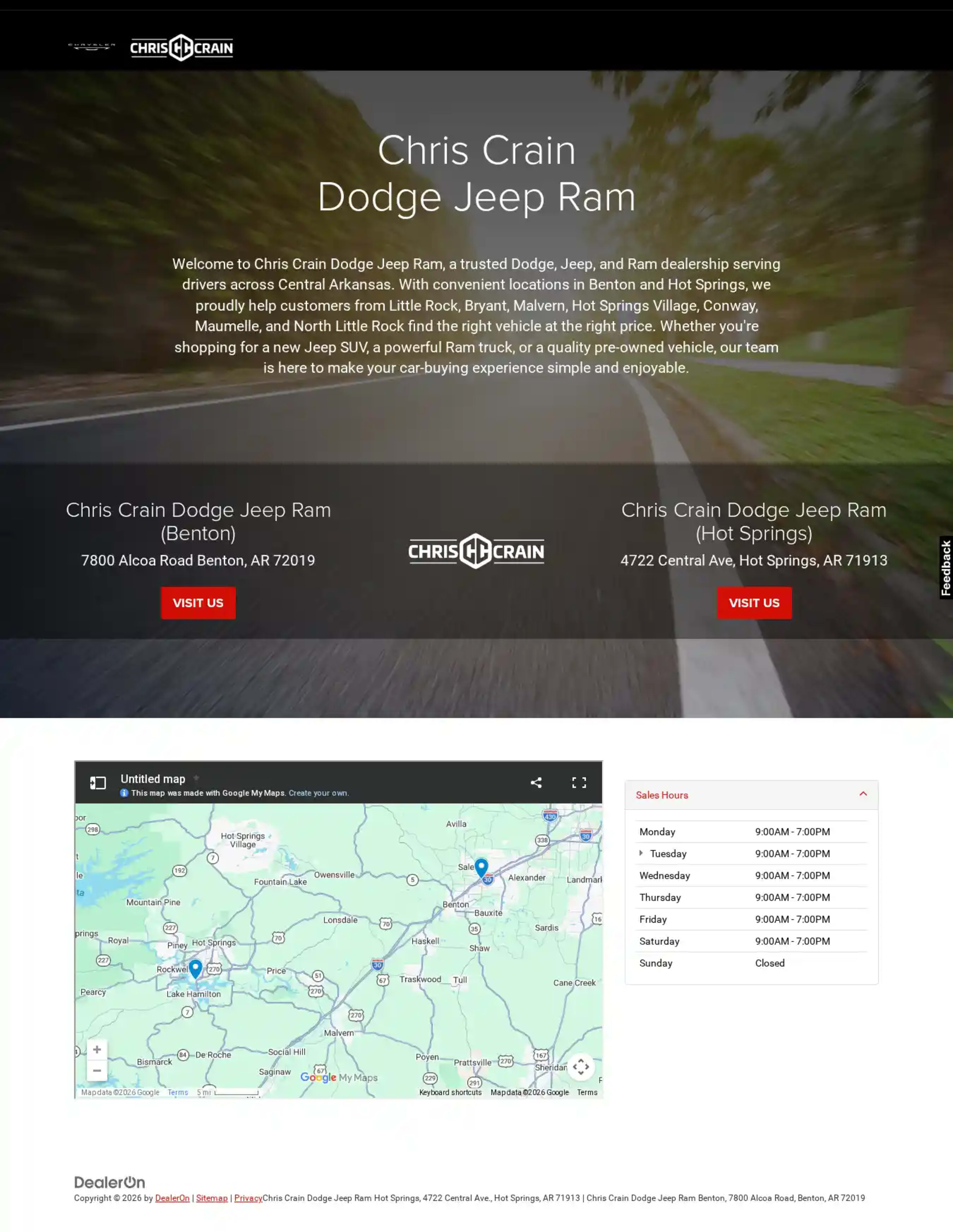 Screenshot of Chris Crain Dodge Jeep Ram - Benton