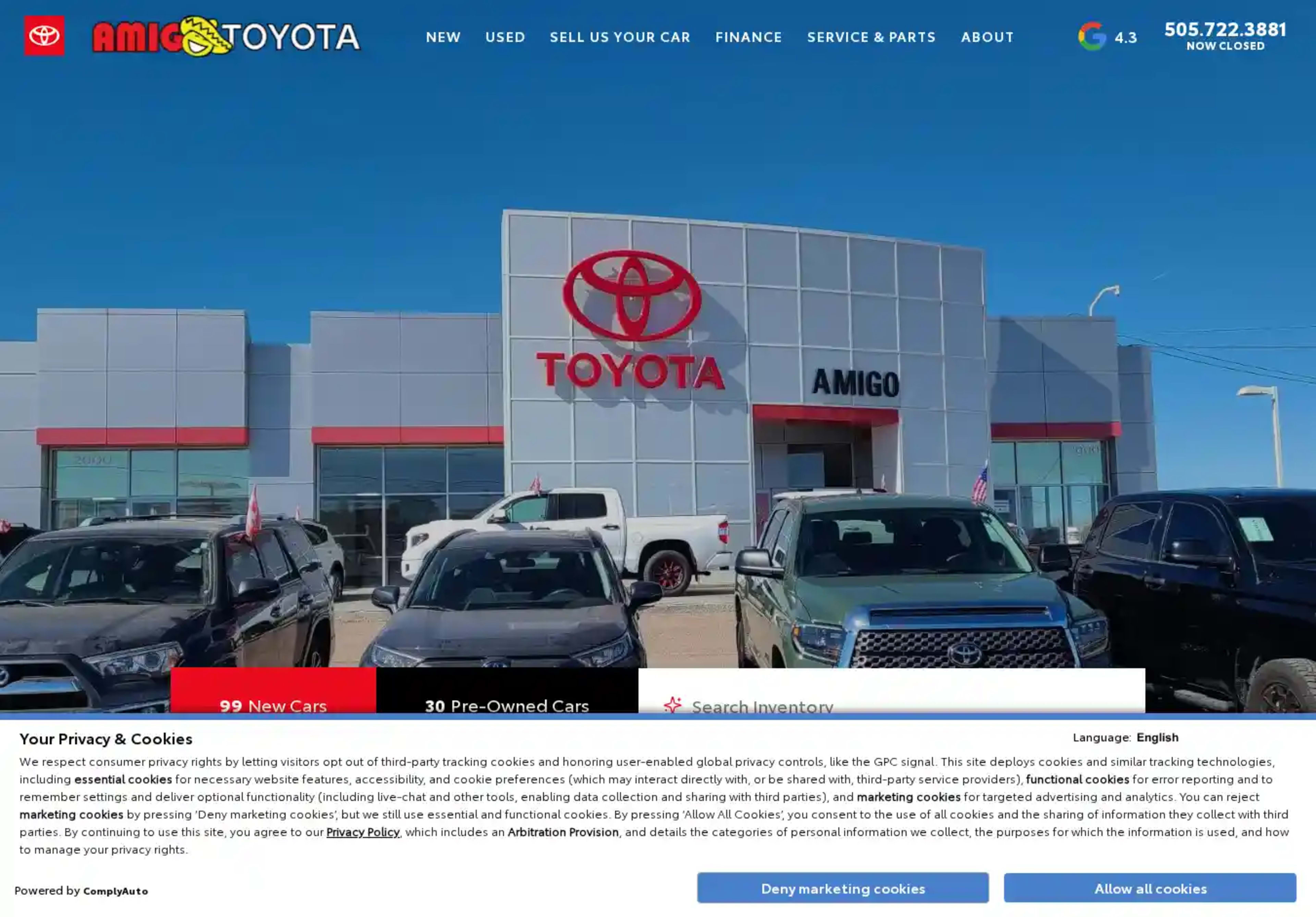 Screenshot of Amigo Toyota