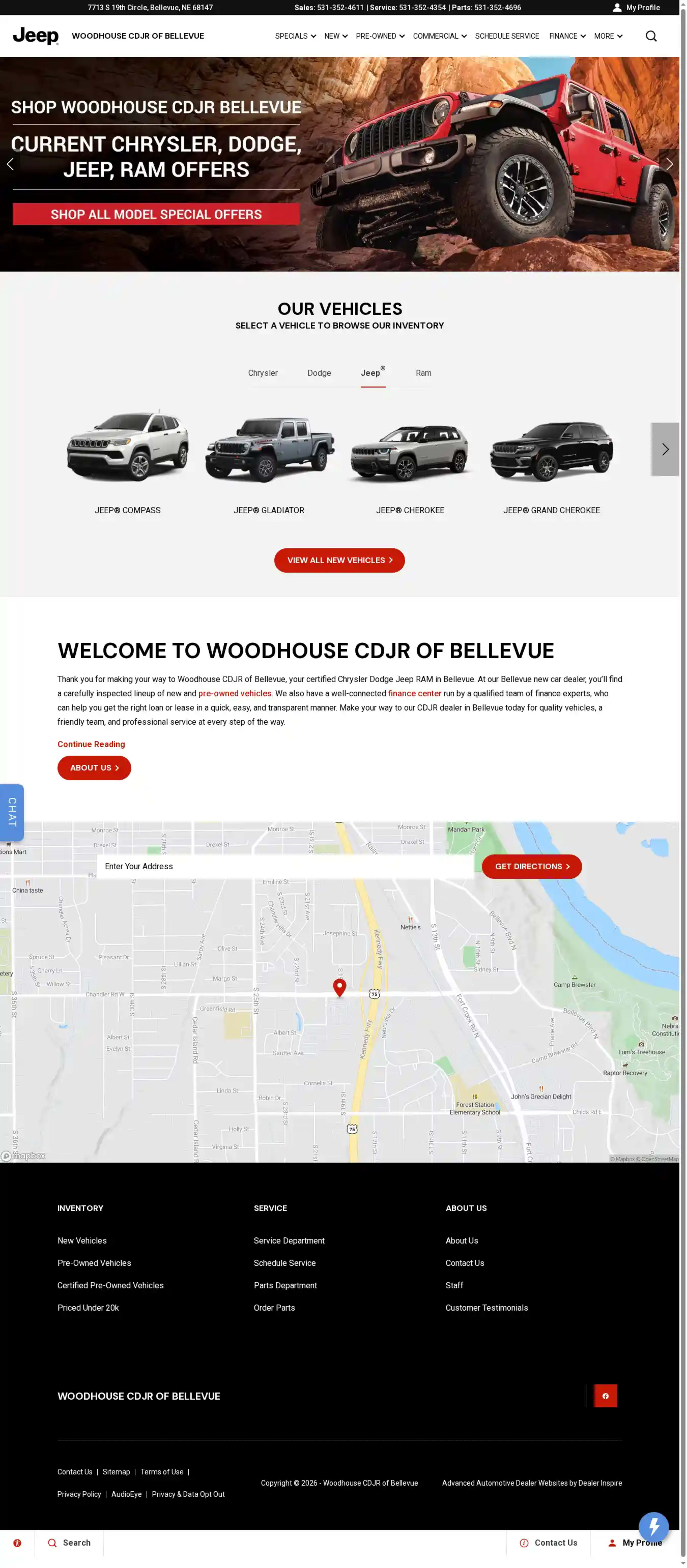 Screenshot of Woodhouse CDJR of Bellevue