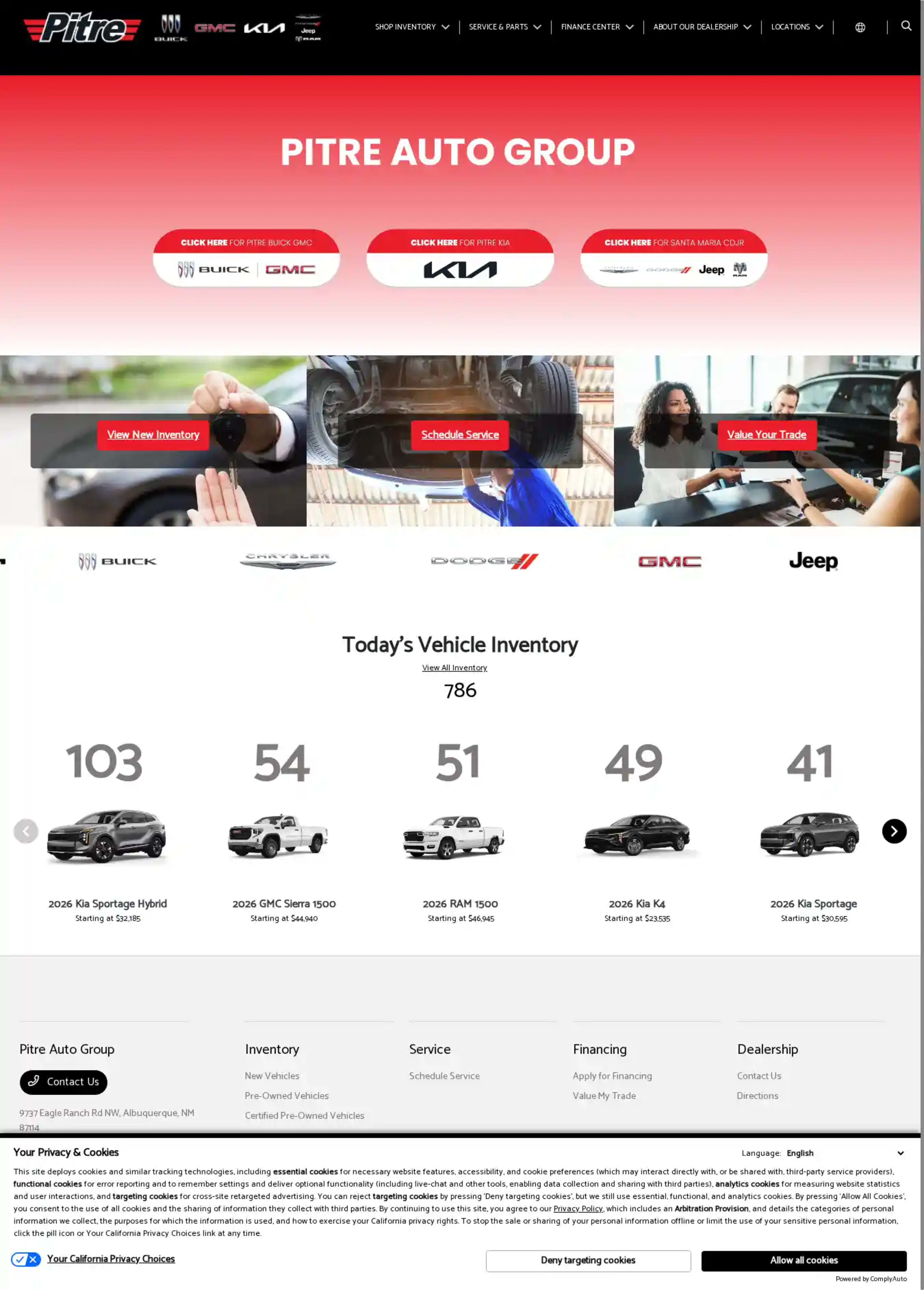 Screenshot of Pitre Auto Group
