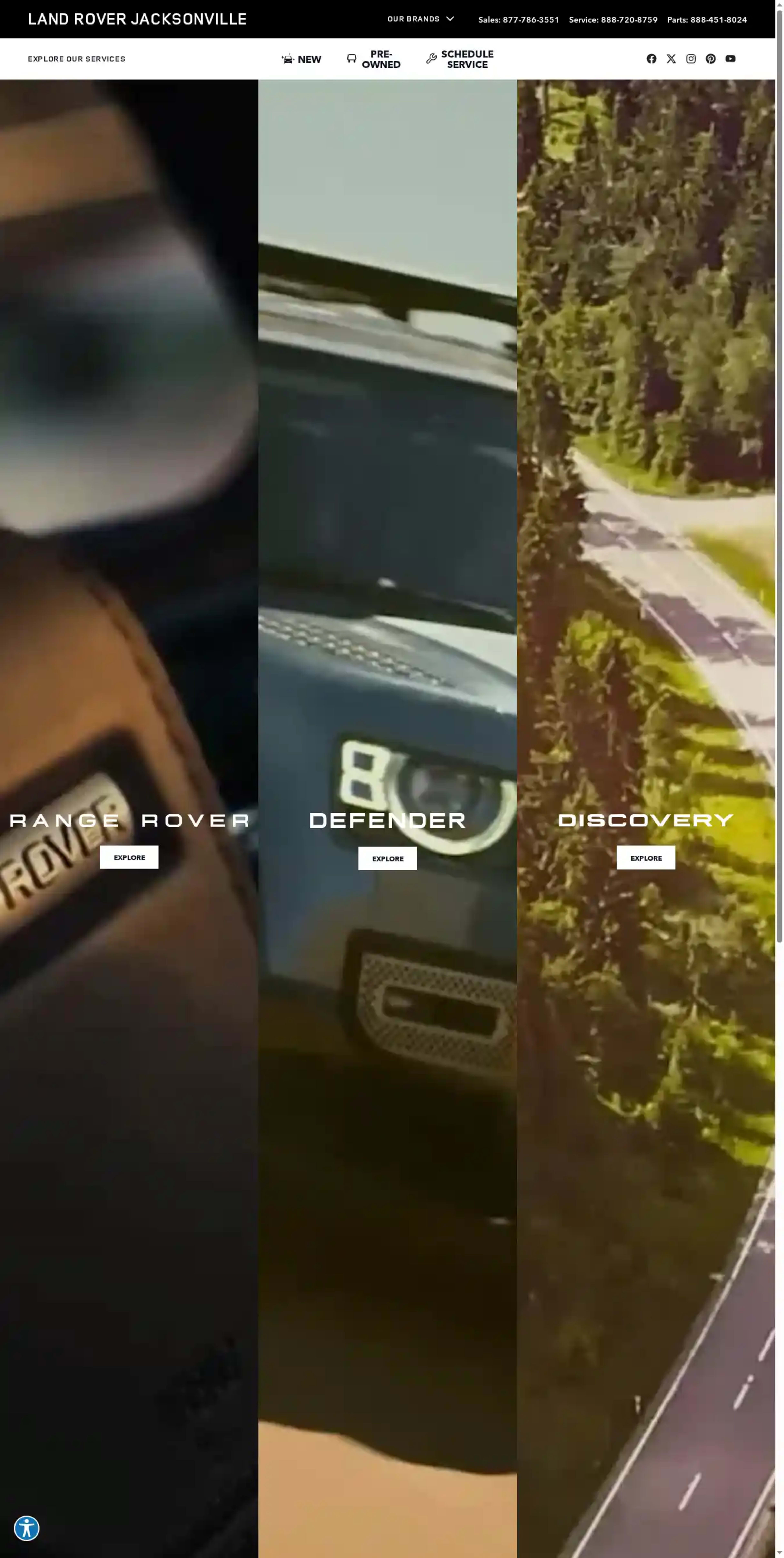 Screenshot of Land Rover Jacksonville