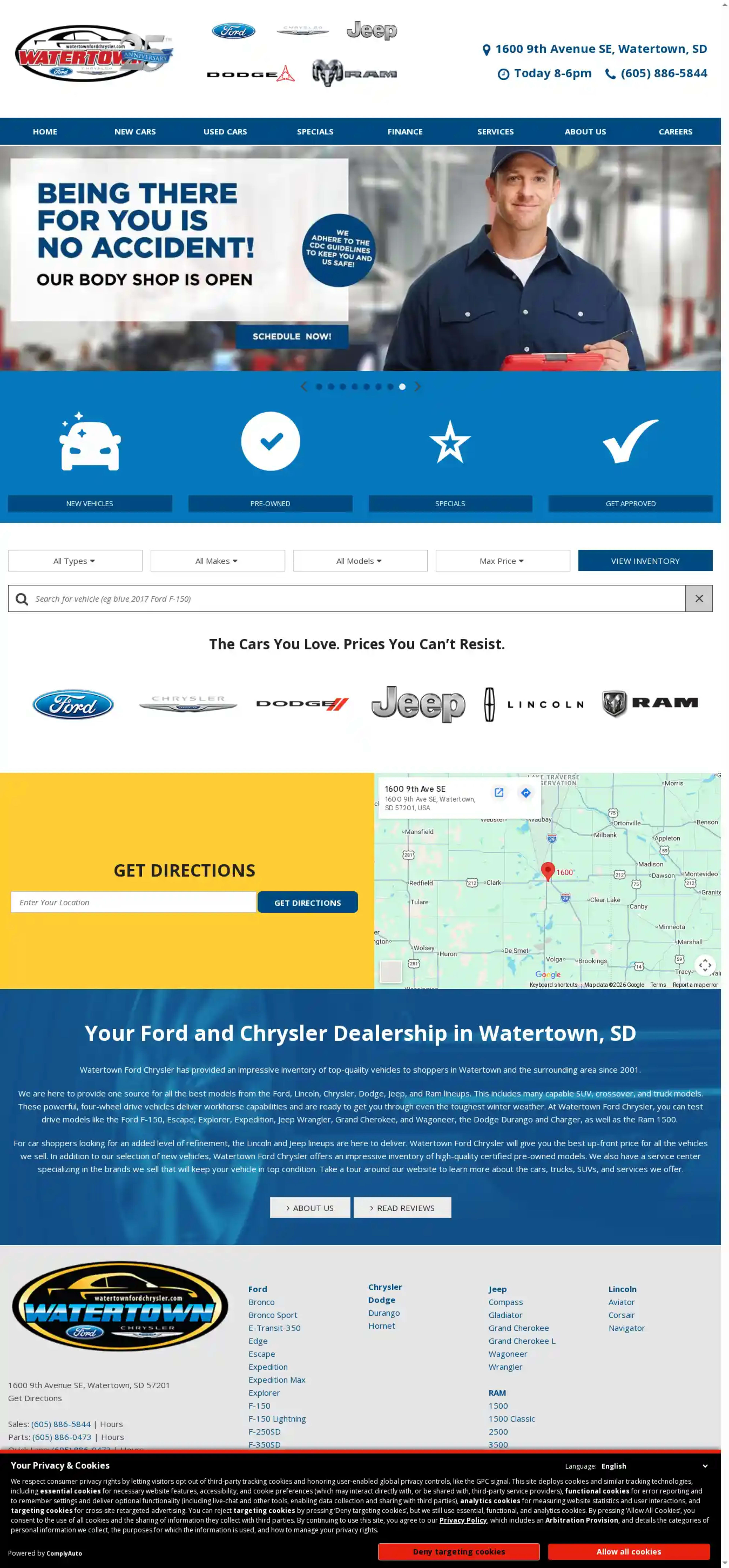 Screenshot of Watertown Ford Chrysler