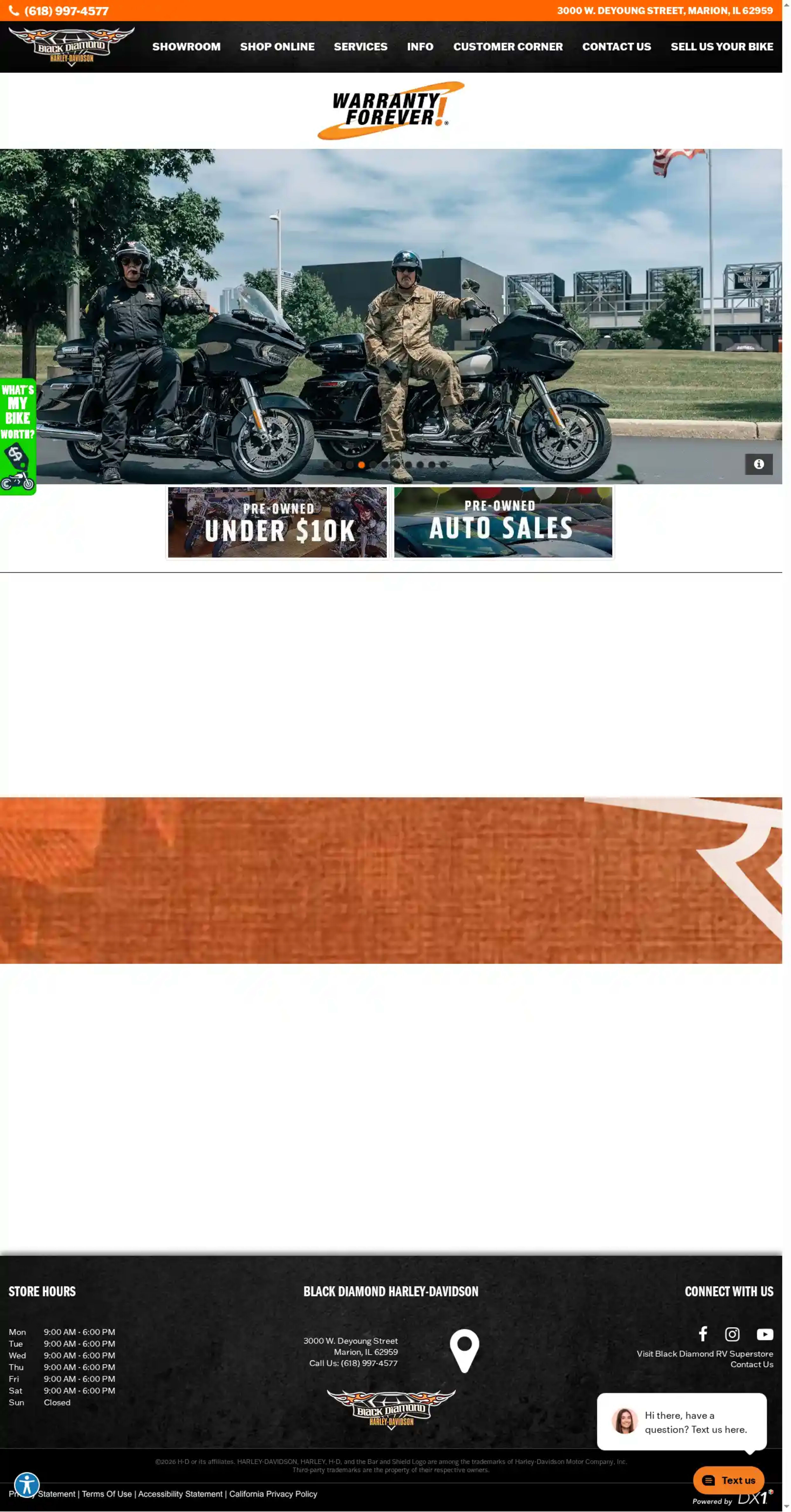Screenshot of Black Diamond Harley-Davidson
