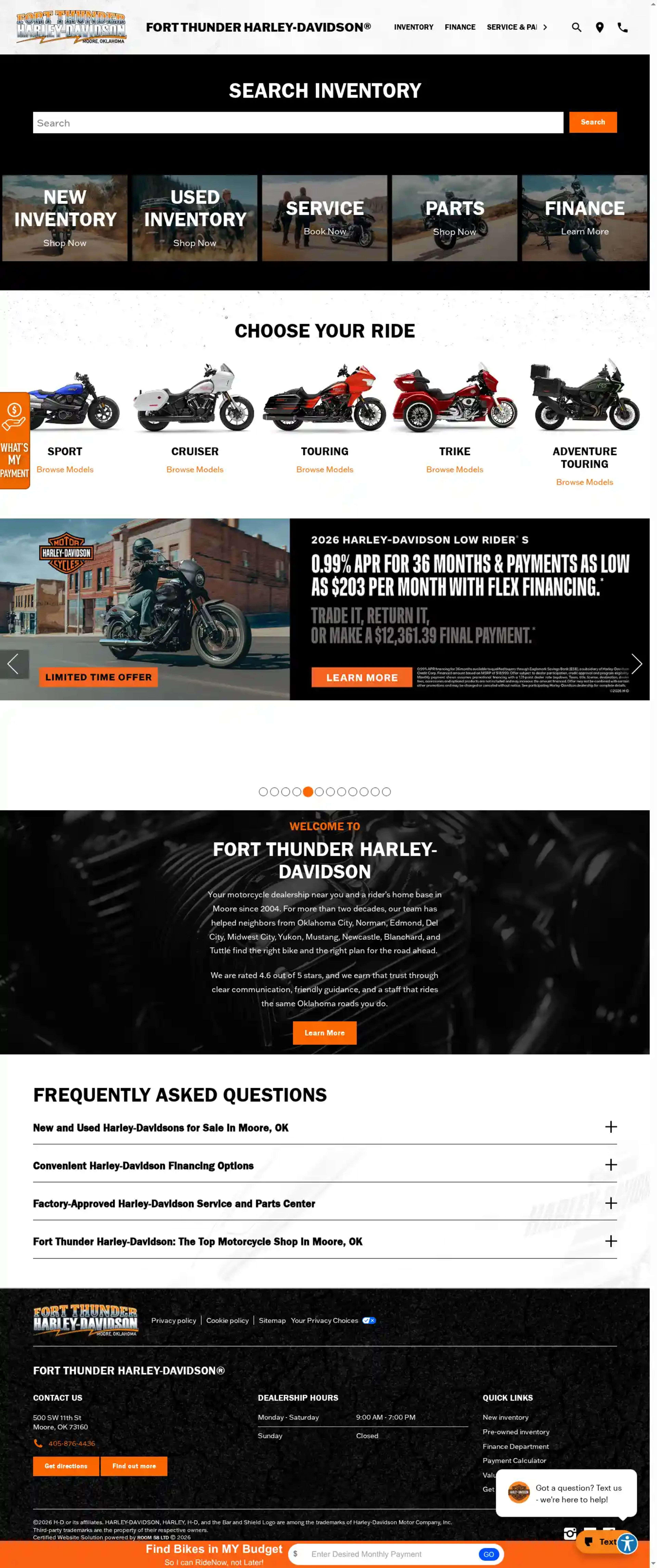 Screenshot of Fort Thunder Harley-Davidson