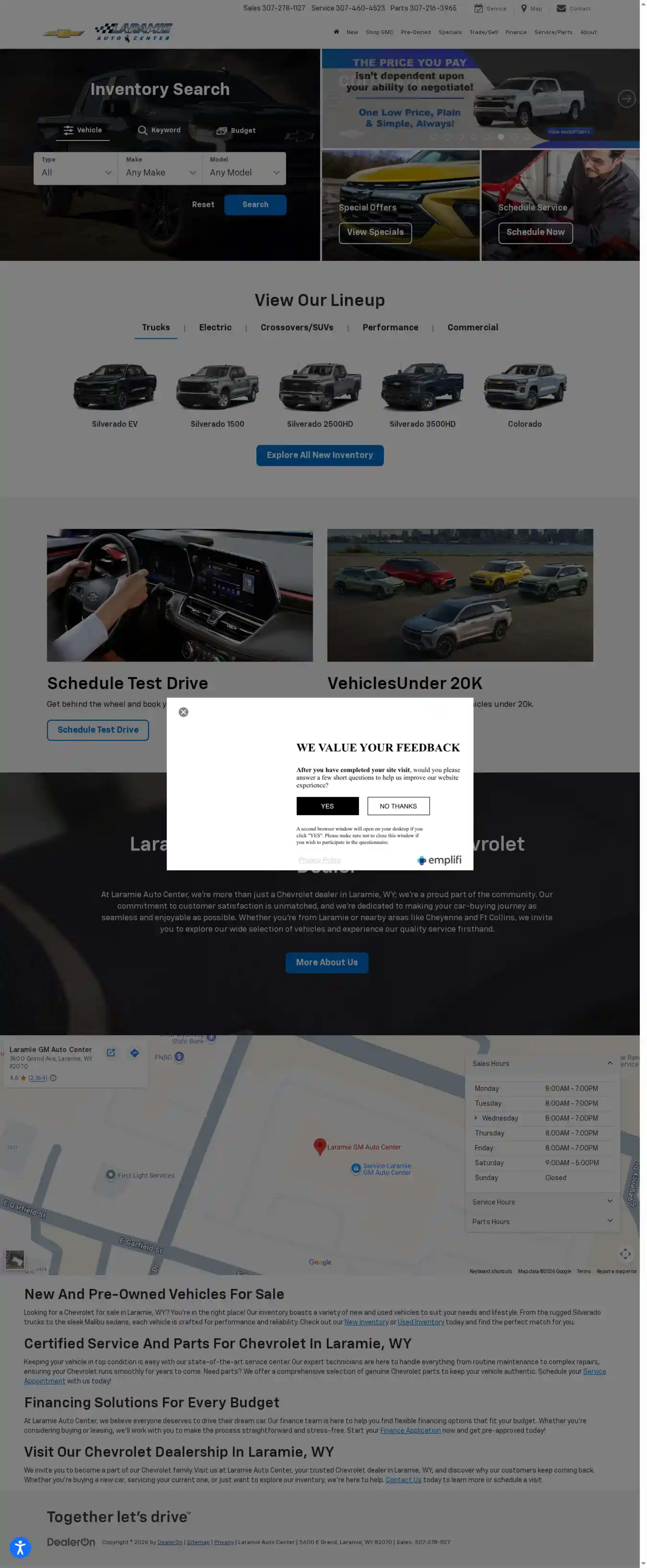 Screenshot of Laramie Auto Center