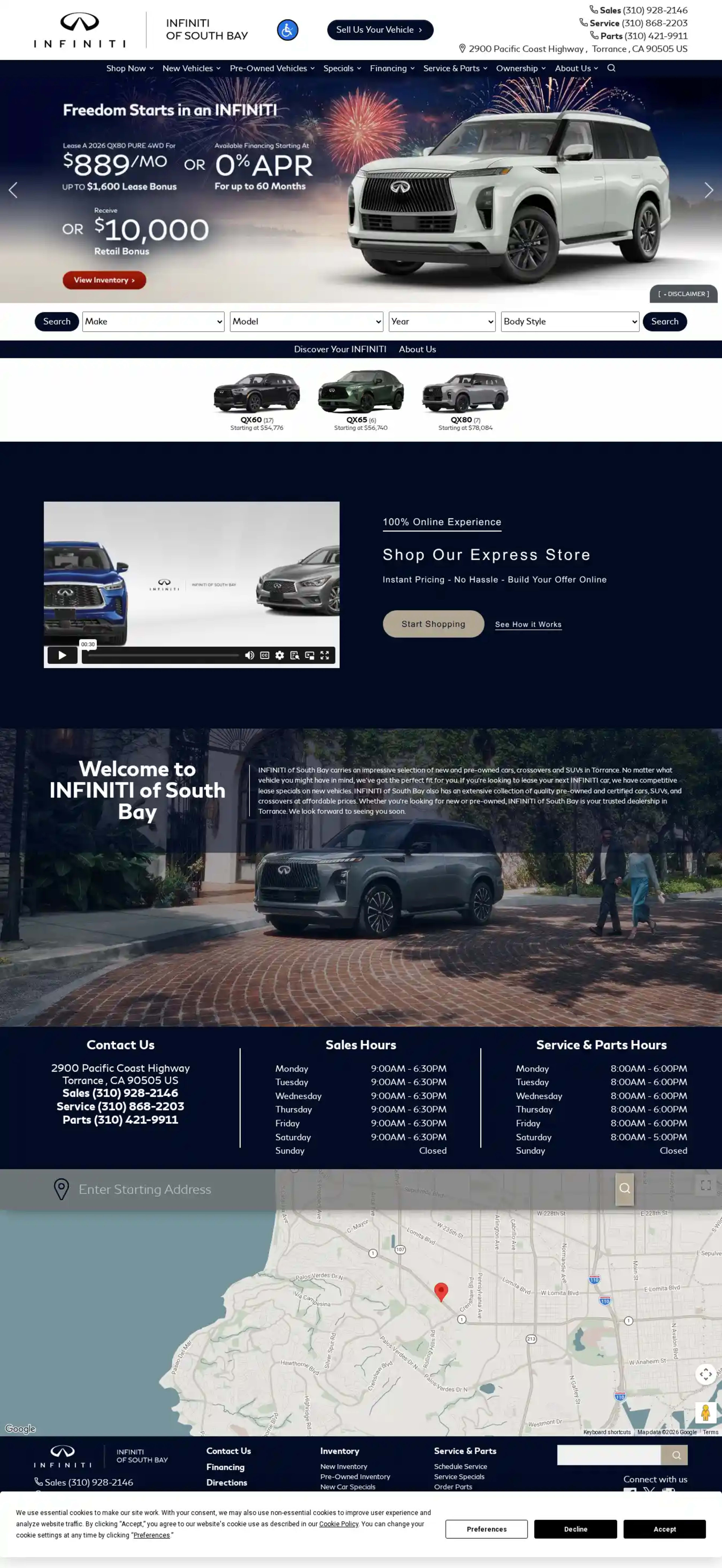 Screenshot of INFINITI of South Bay