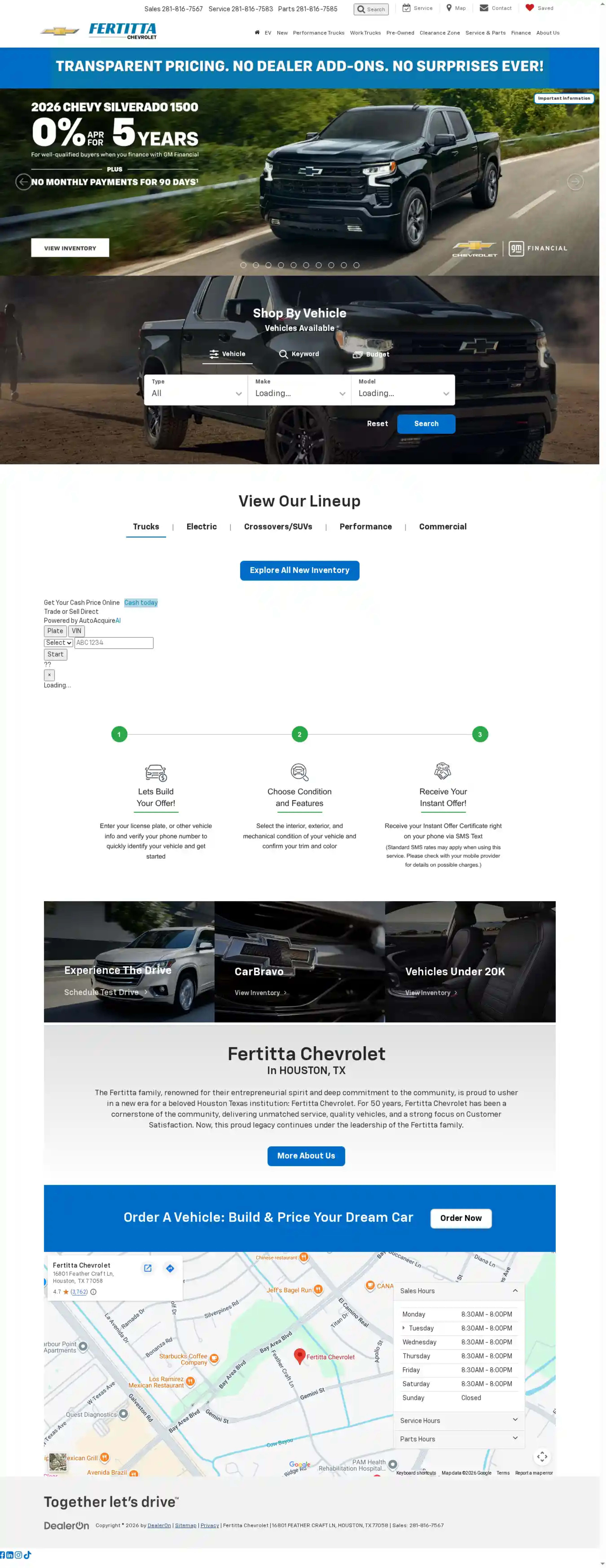Screenshot of Fertitta Chevrolet