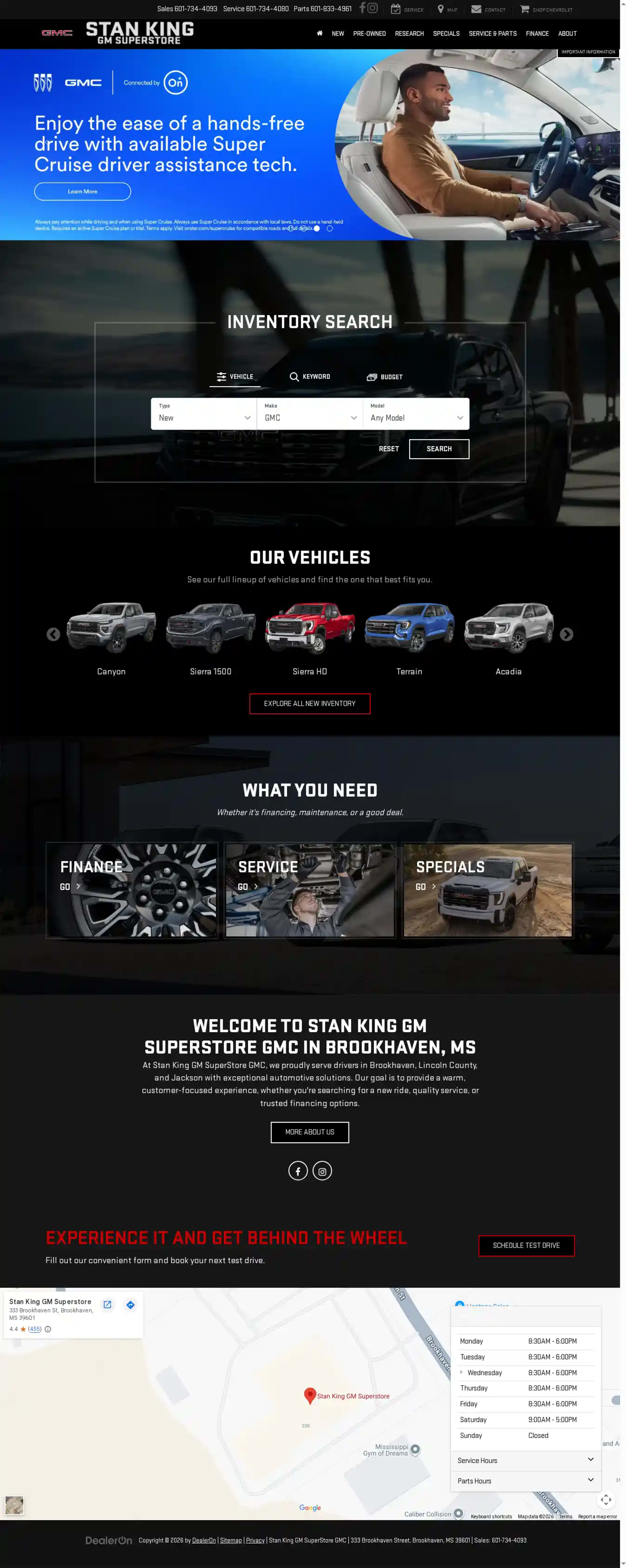 Screenshot of Stan King GM SuperStore GMC