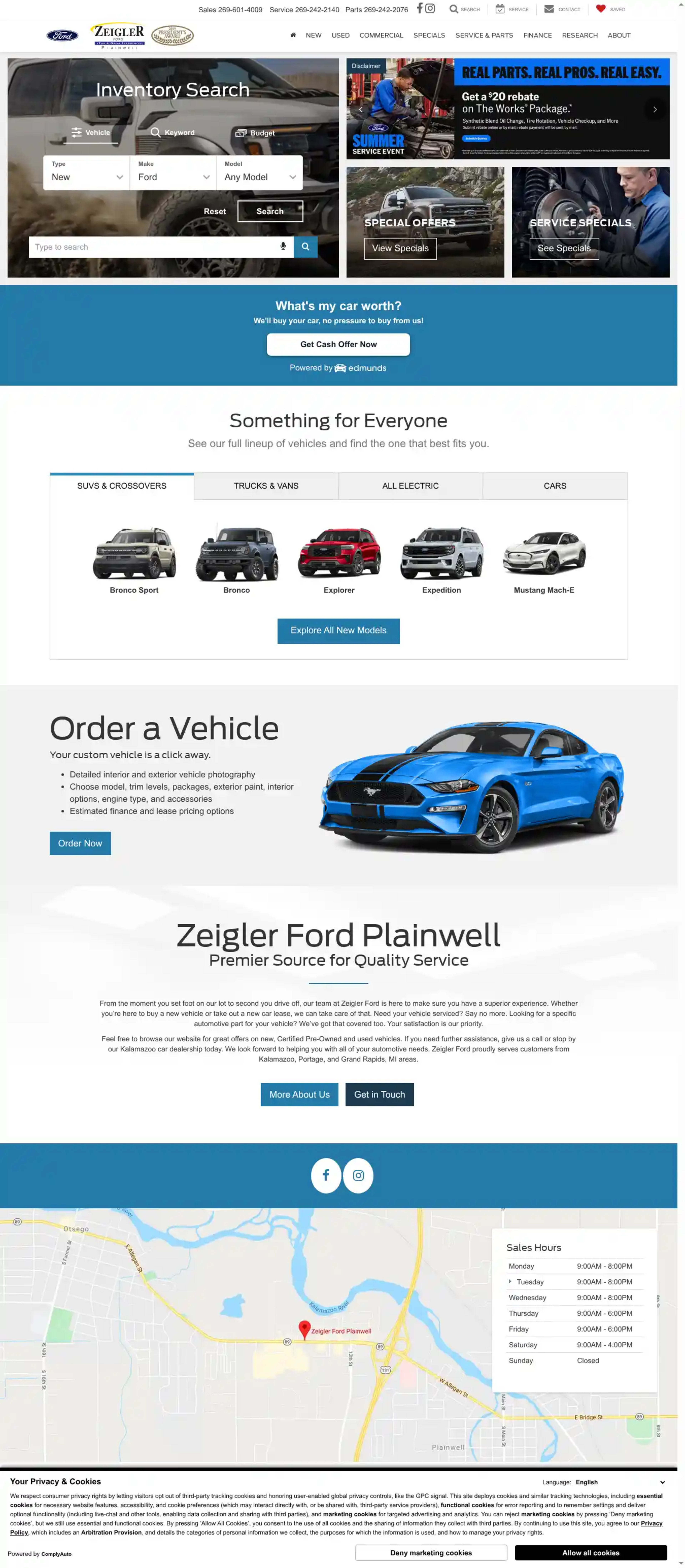 Screenshot of Zeigler Ford Plainwell