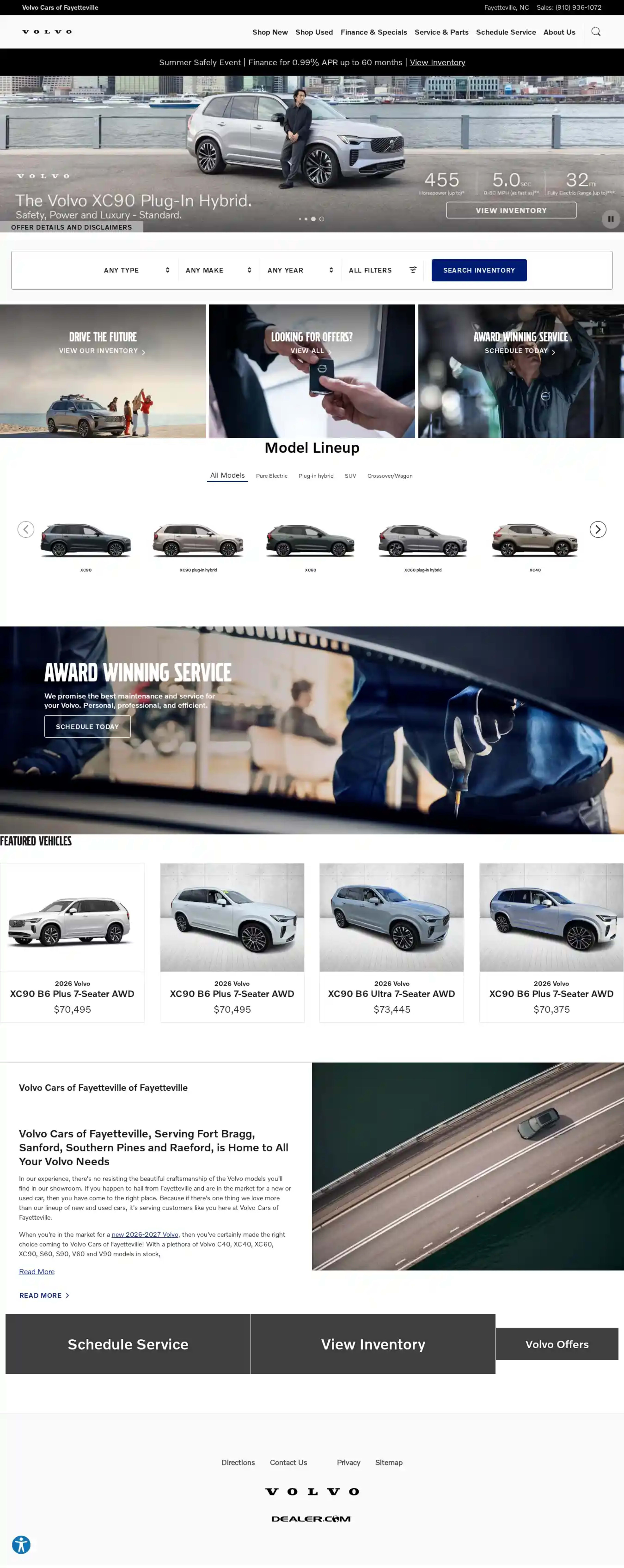 Screenshot of Volvo Cars of Fayetteville