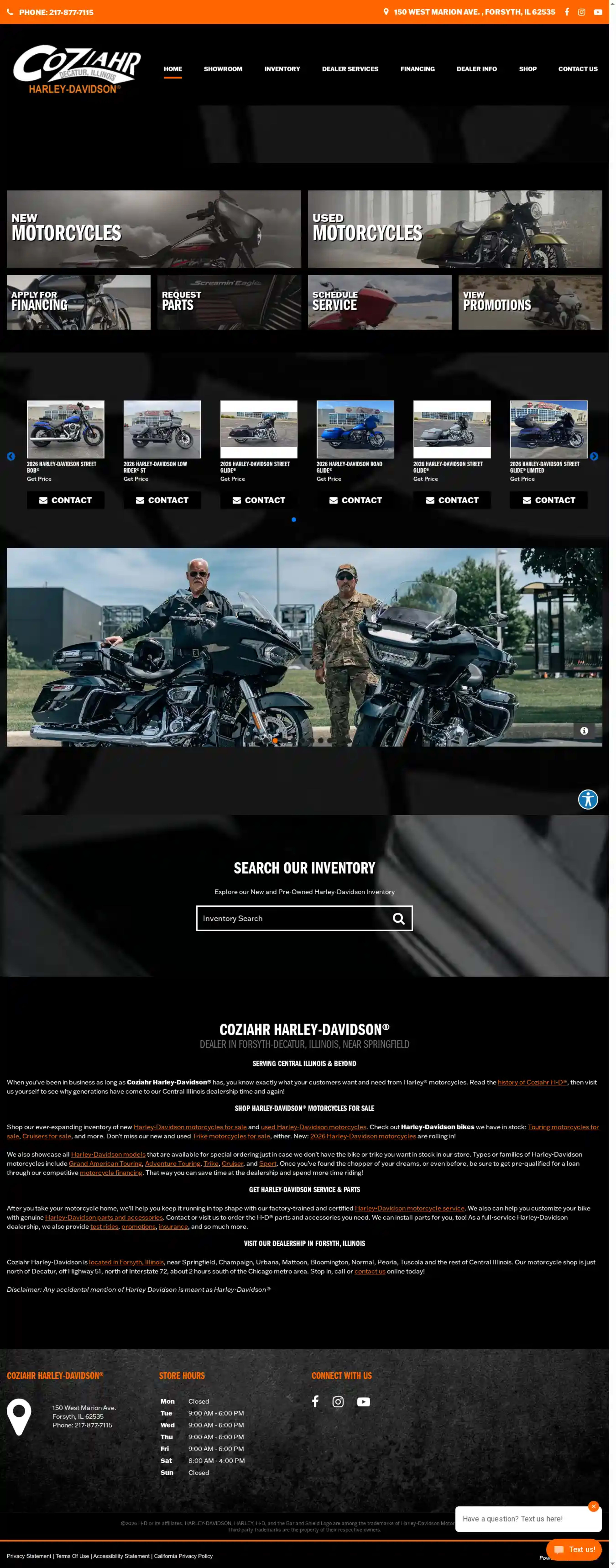 Screenshot of Coziahr Harley-Davidson