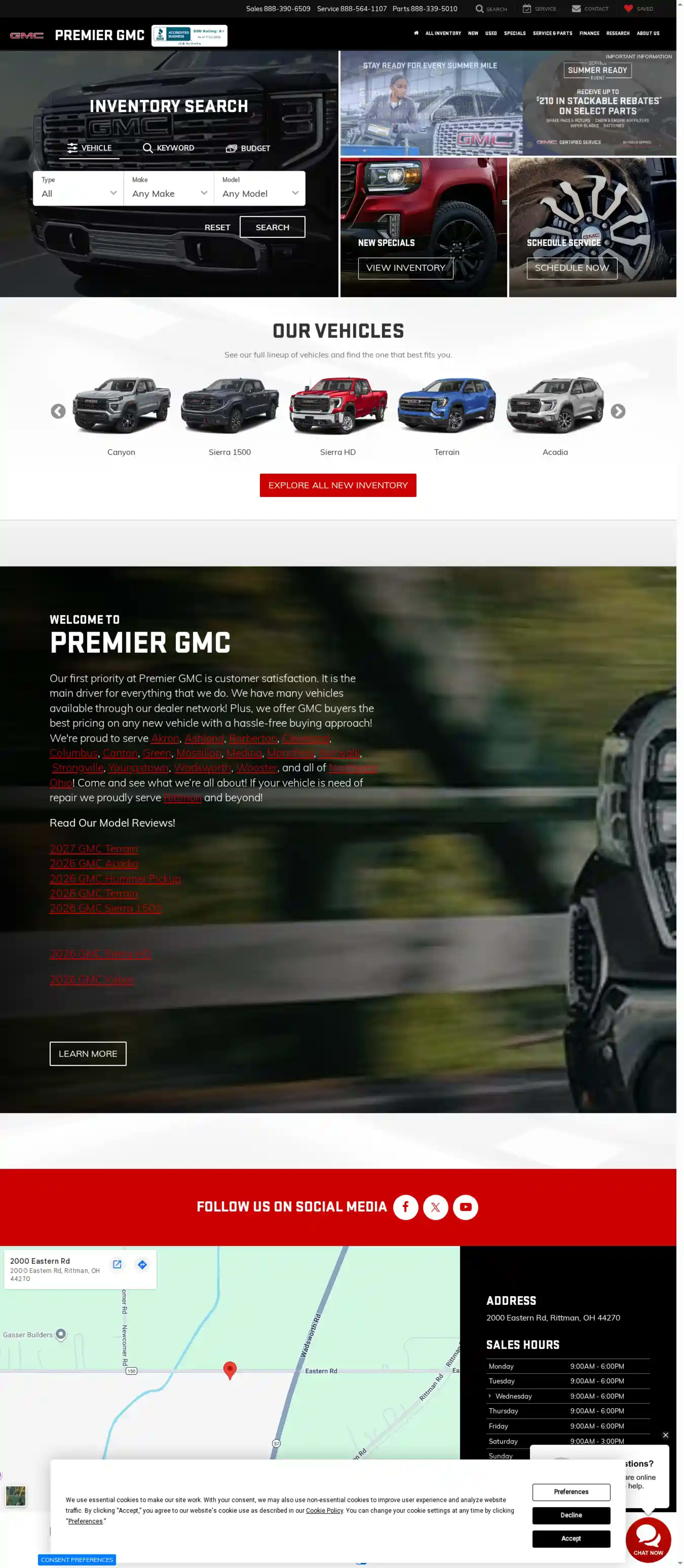 Screenshot of Premier GMC