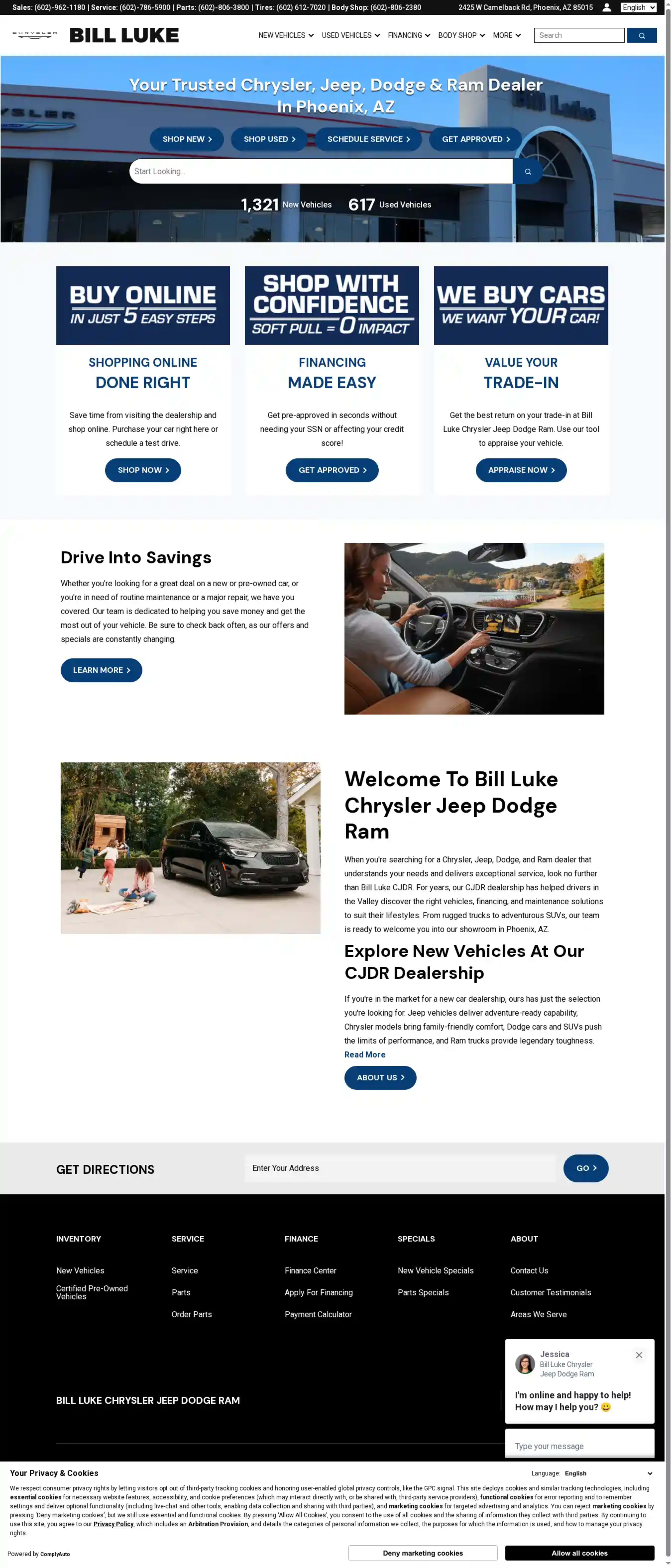 Screenshot of Bill Luke Chrysler Jeep Dodge Ram