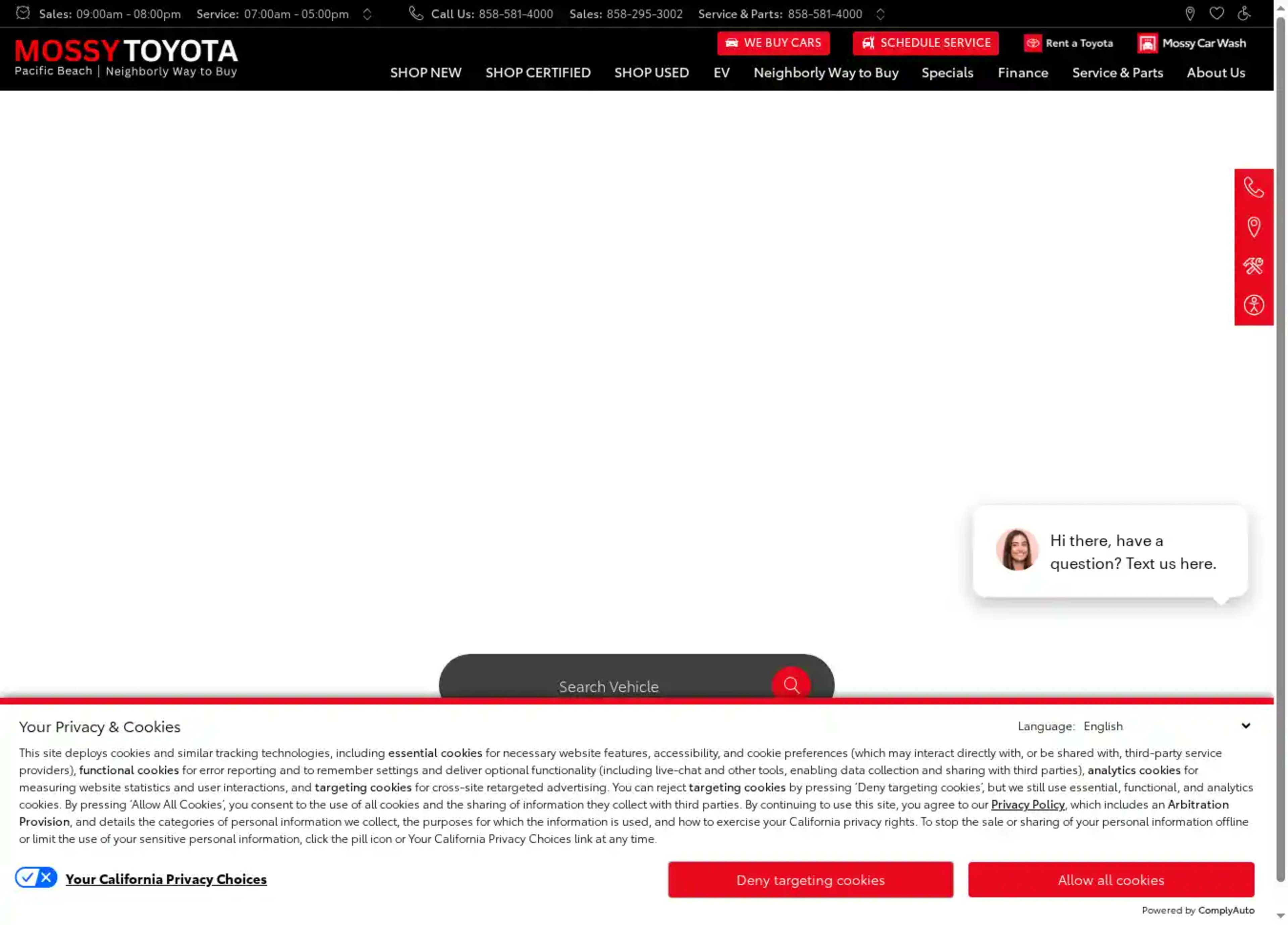 Screenshot of Mossy Toyota