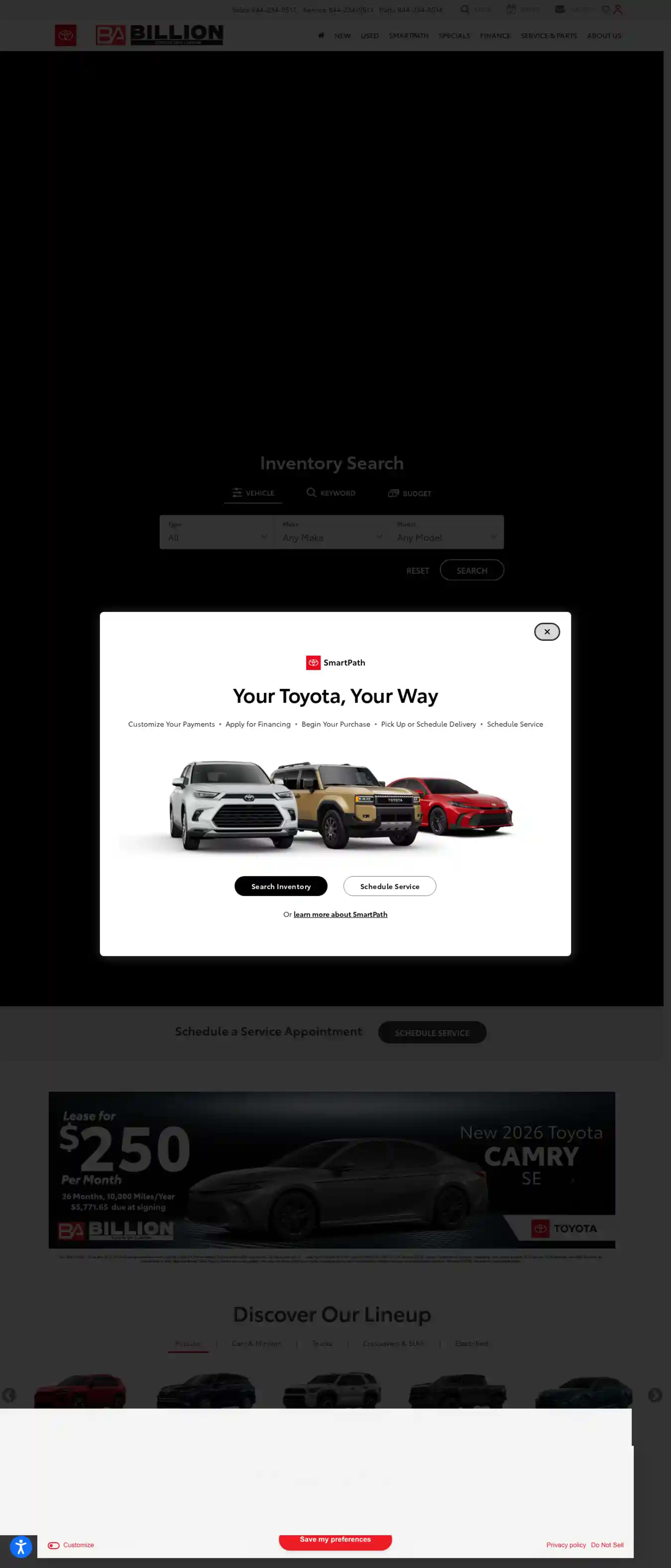 Screenshot of Billion Toyota of Clinton