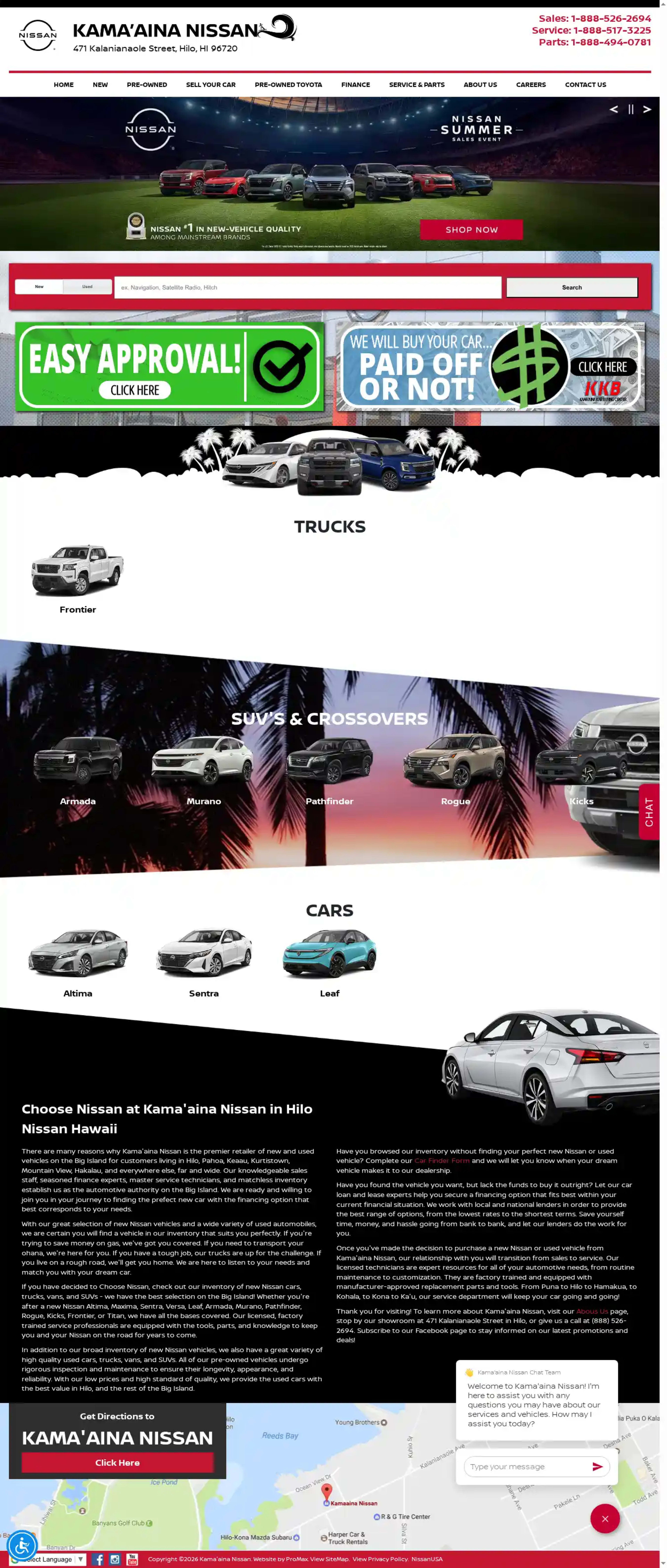 Screenshot of KAMAAINA NISSAN