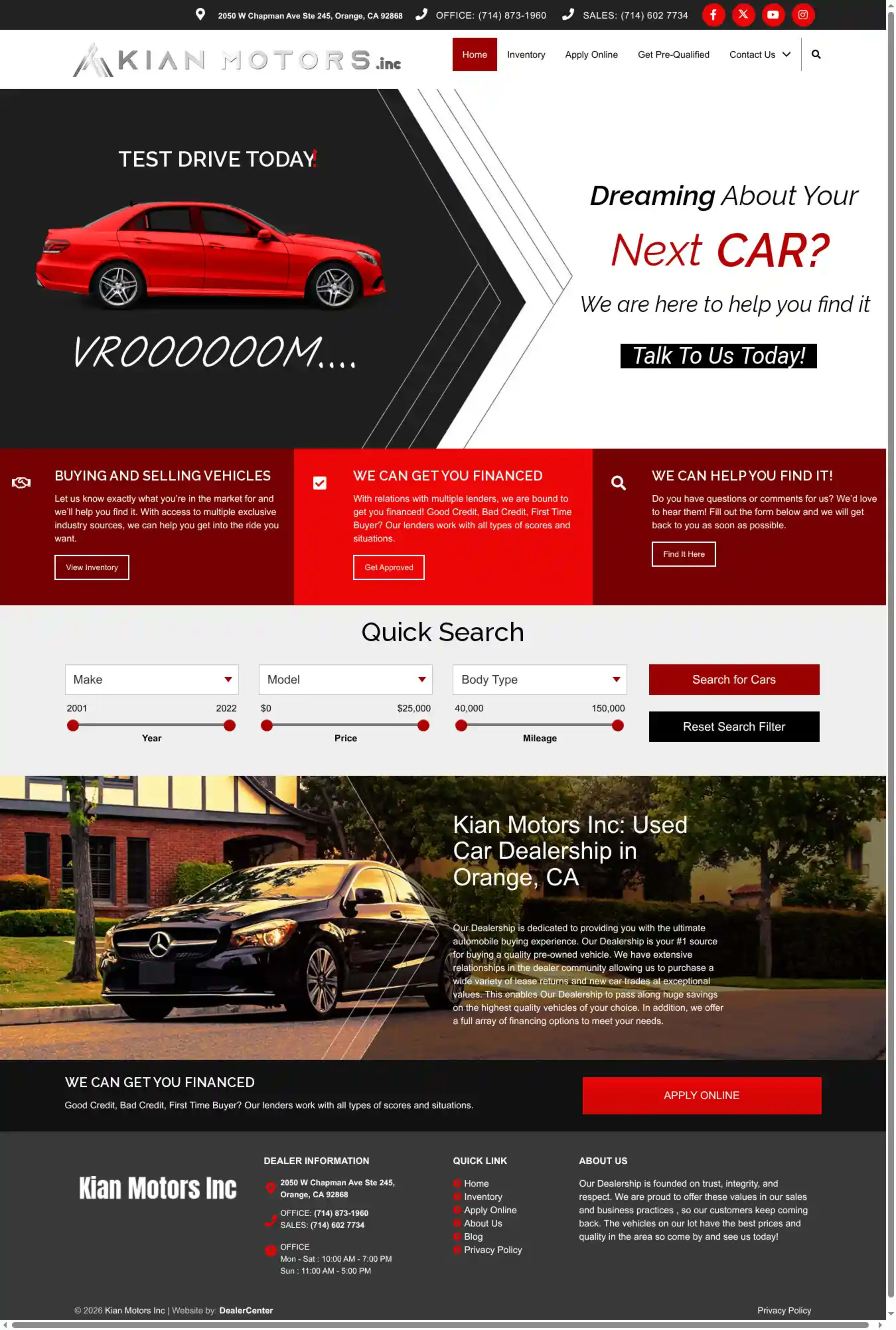 Screenshot of Kian Motors INC