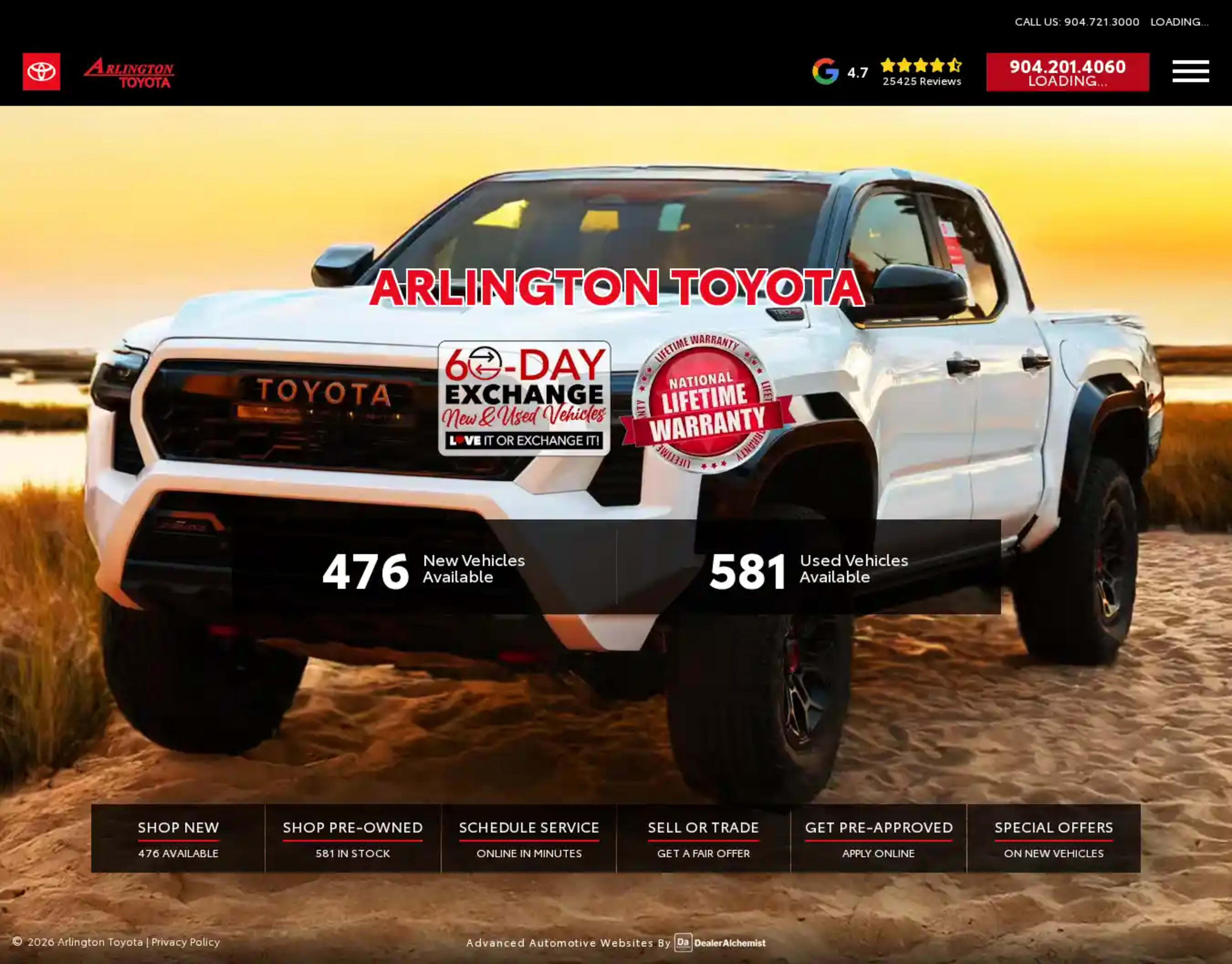 Screenshot of Arlington Toyota