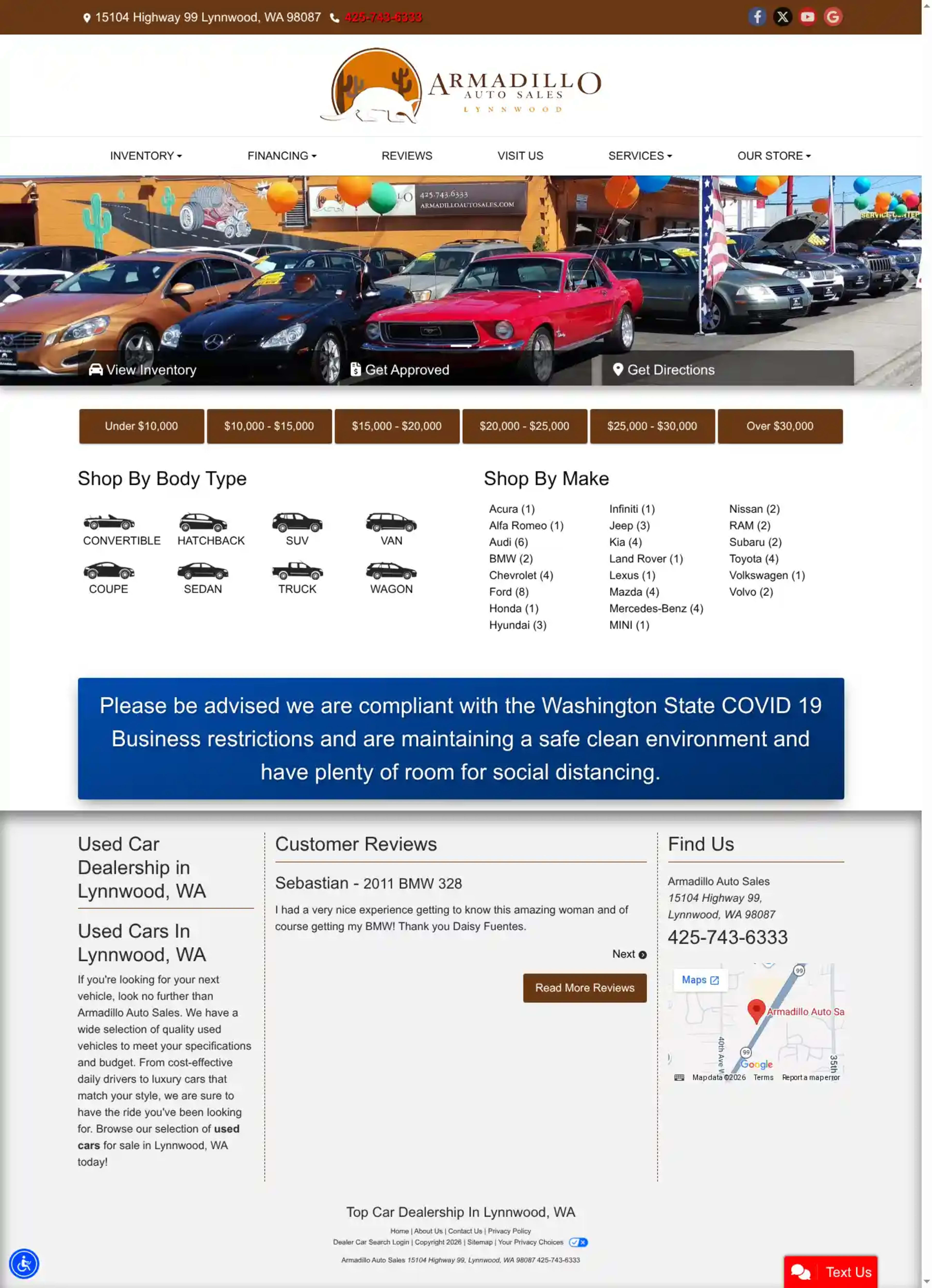 Screenshot of Armadillo Auto Sales