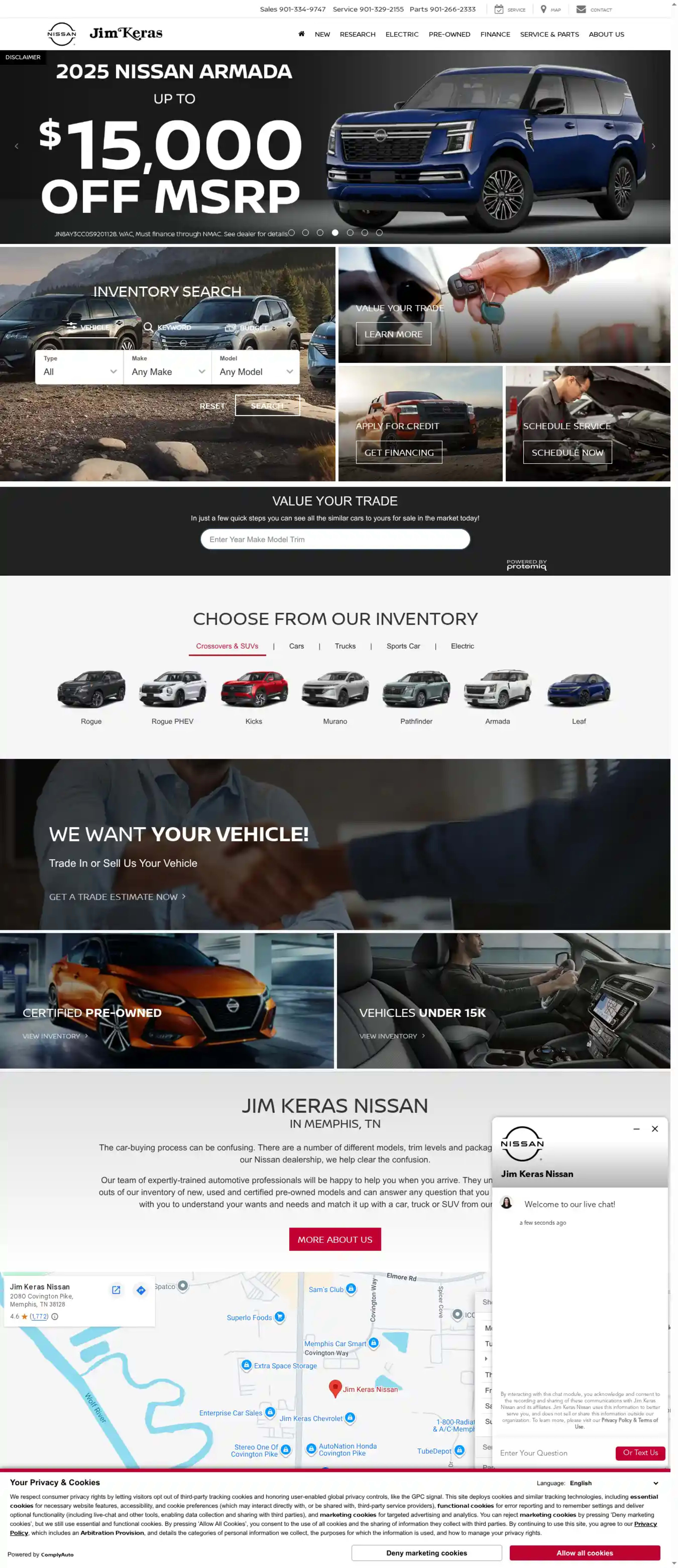 Screenshot of Jim Keras Nissan