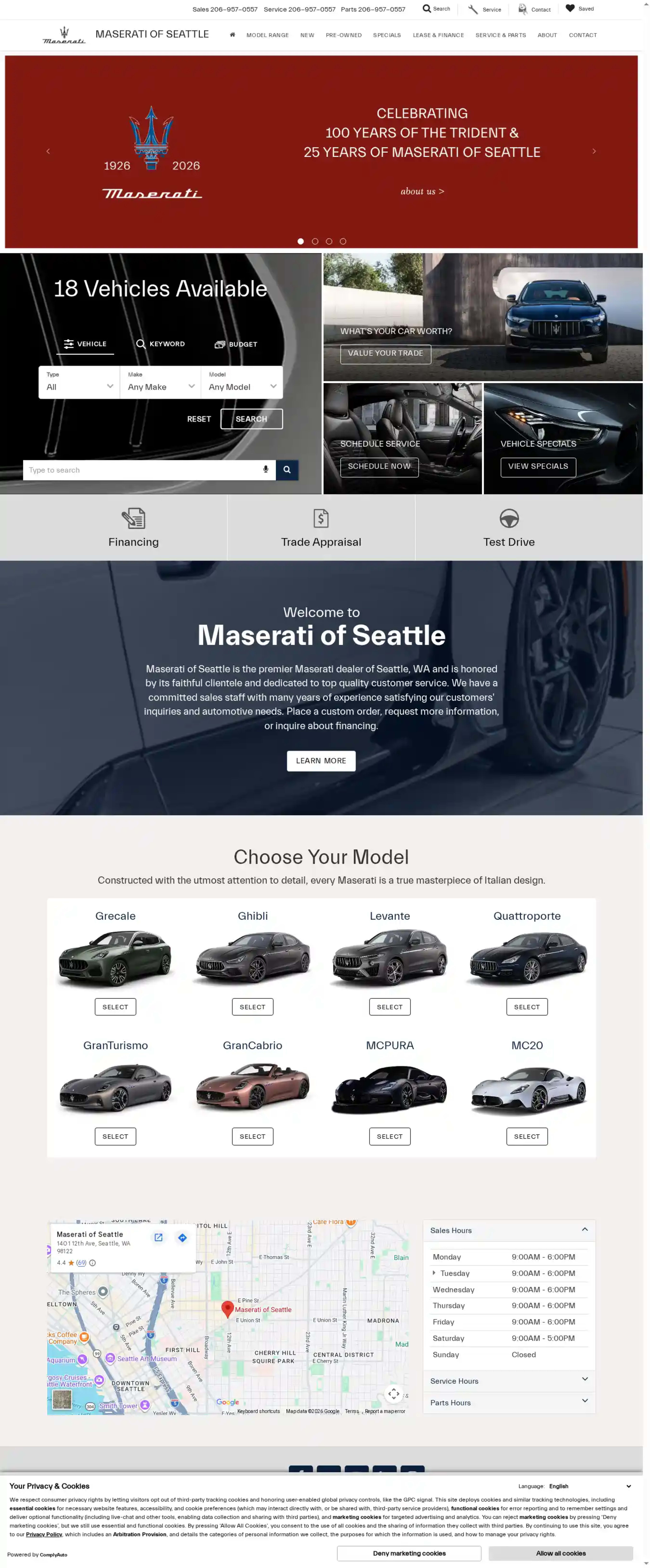 Screenshot of Maserati of Seattle