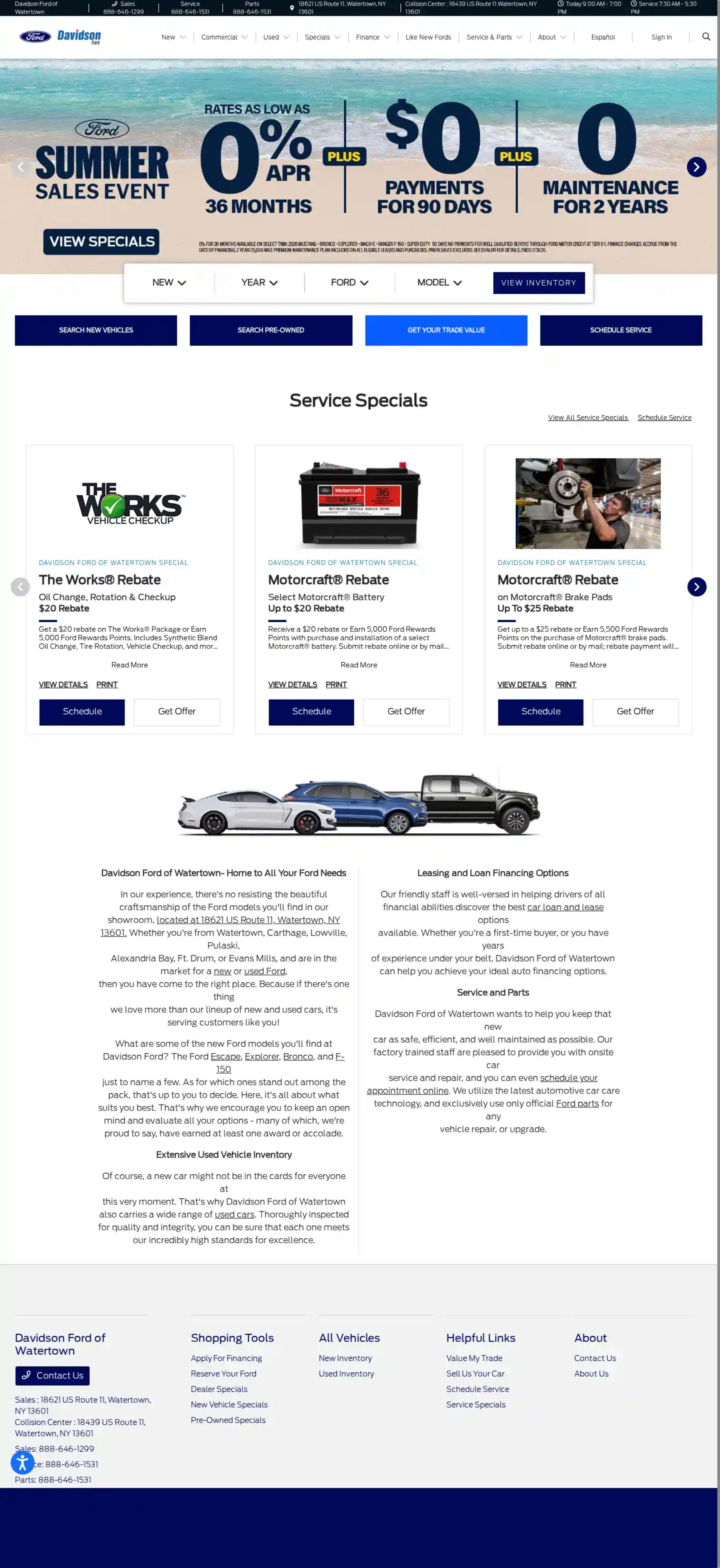 Screenshot of Davidson Ford of Watertown