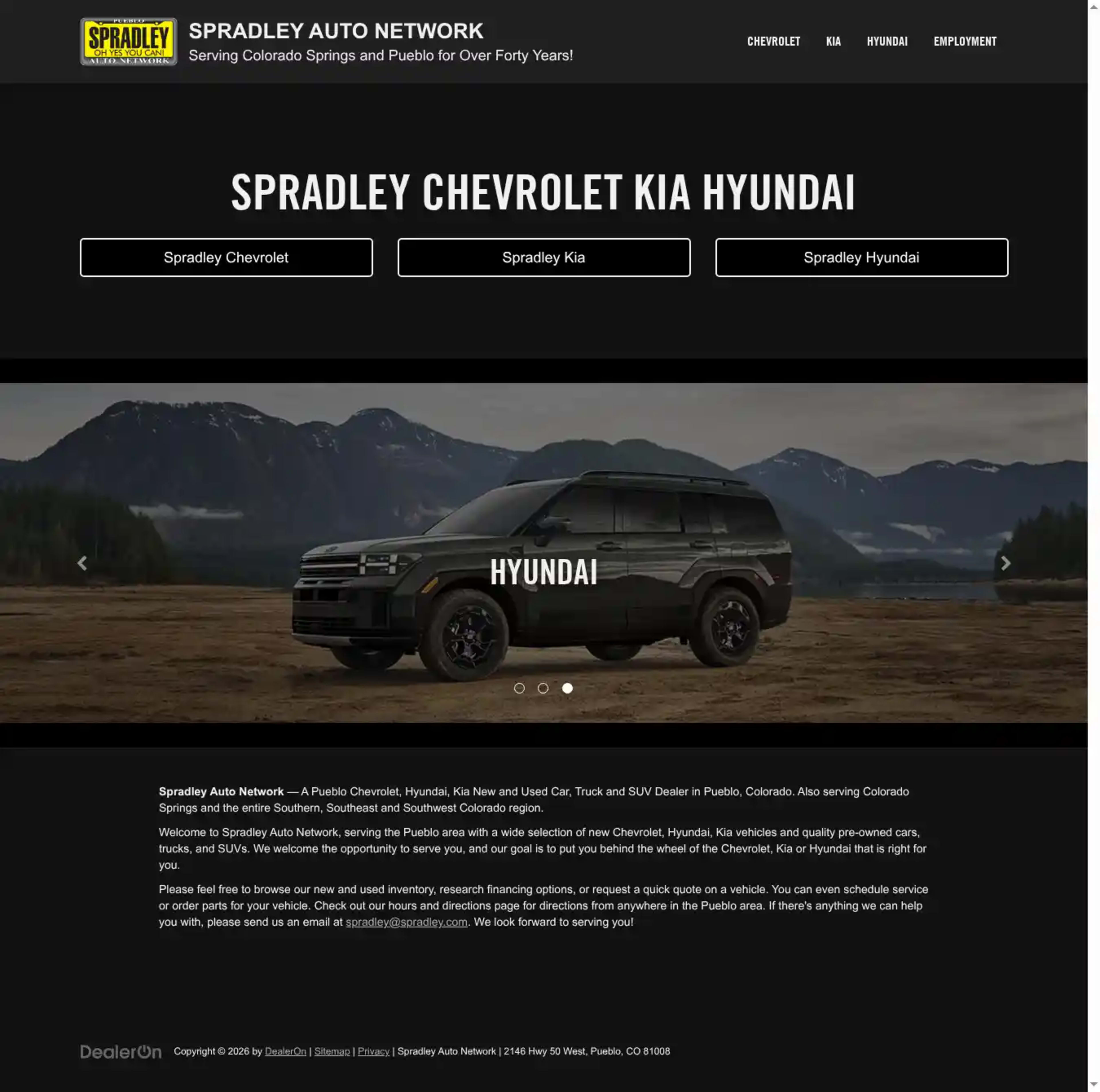 Screenshot of Spradley Auto Network