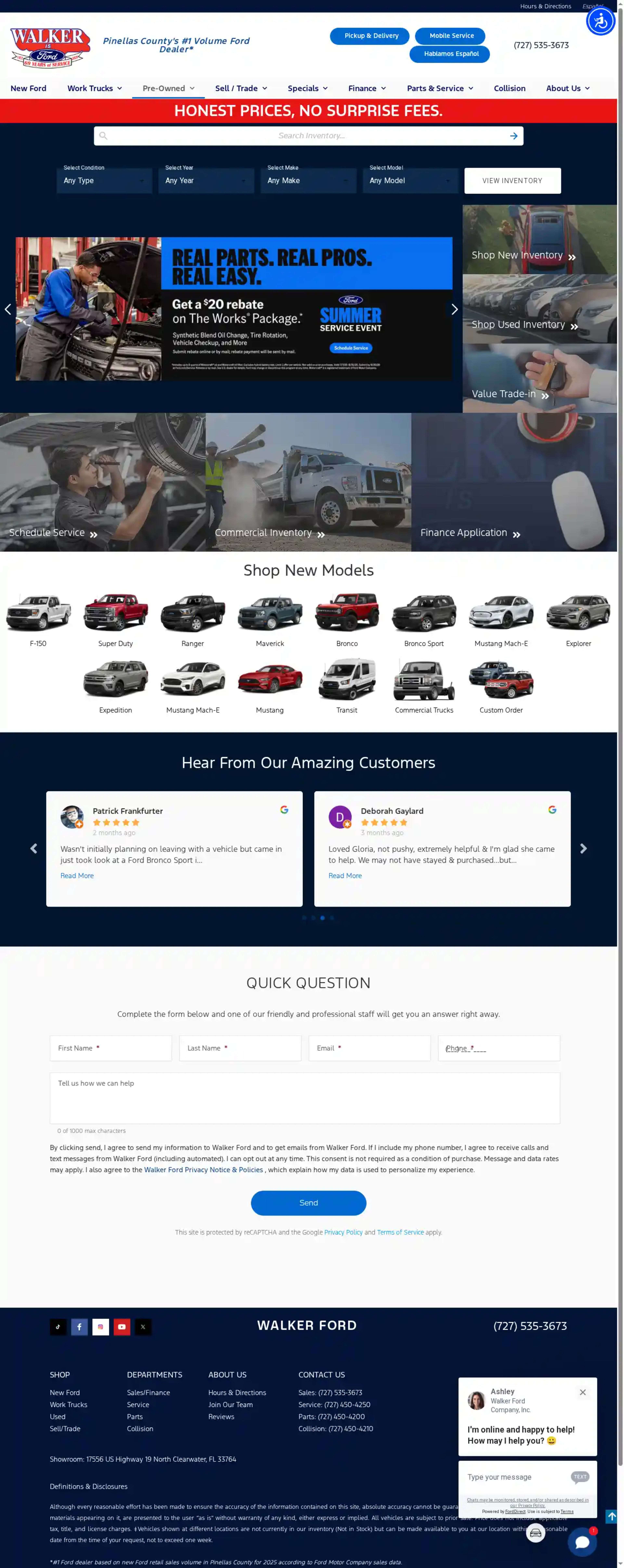 Screenshot of Walker Ford Co Inc