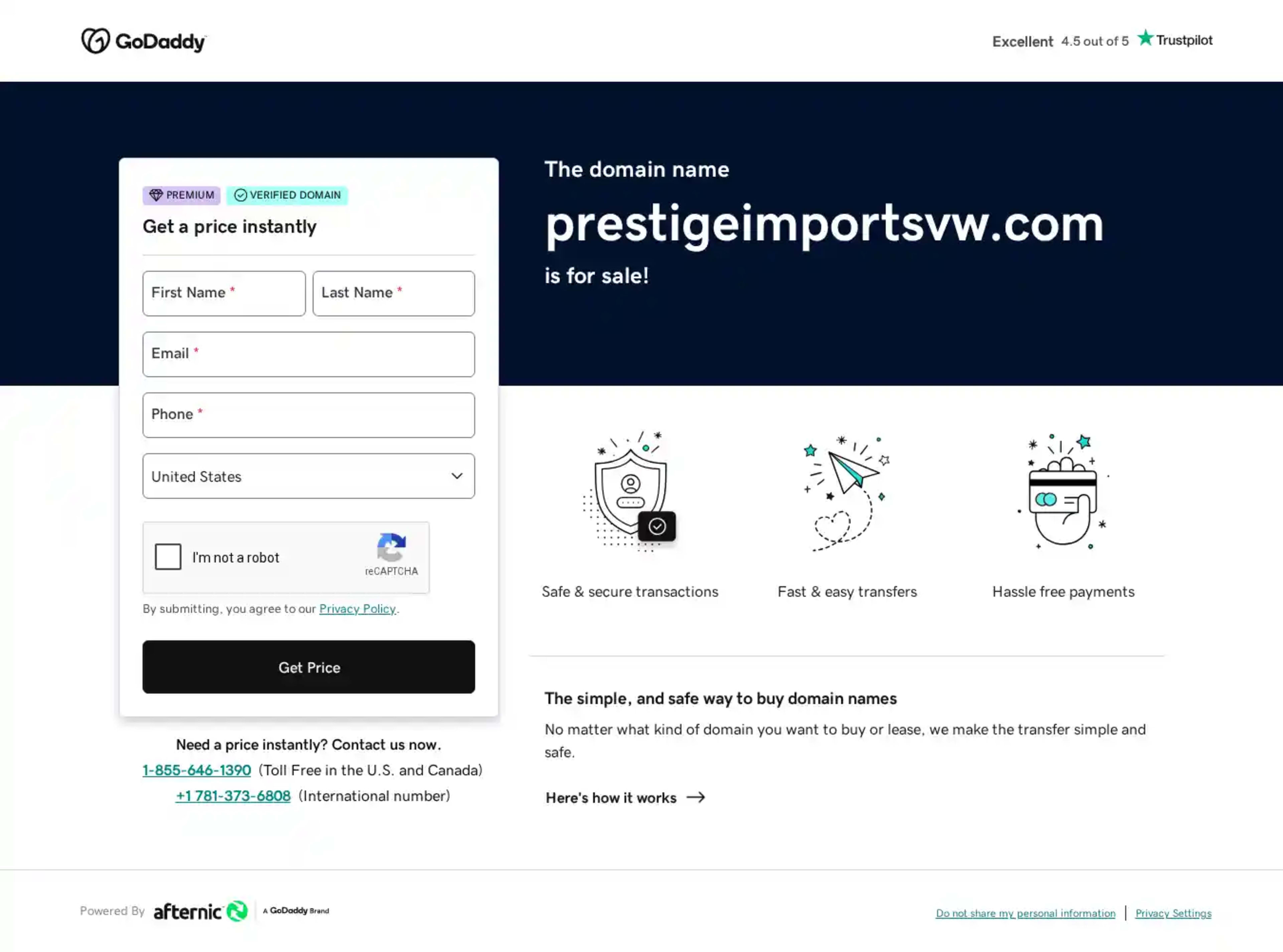 Screenshot of Prestige Imports