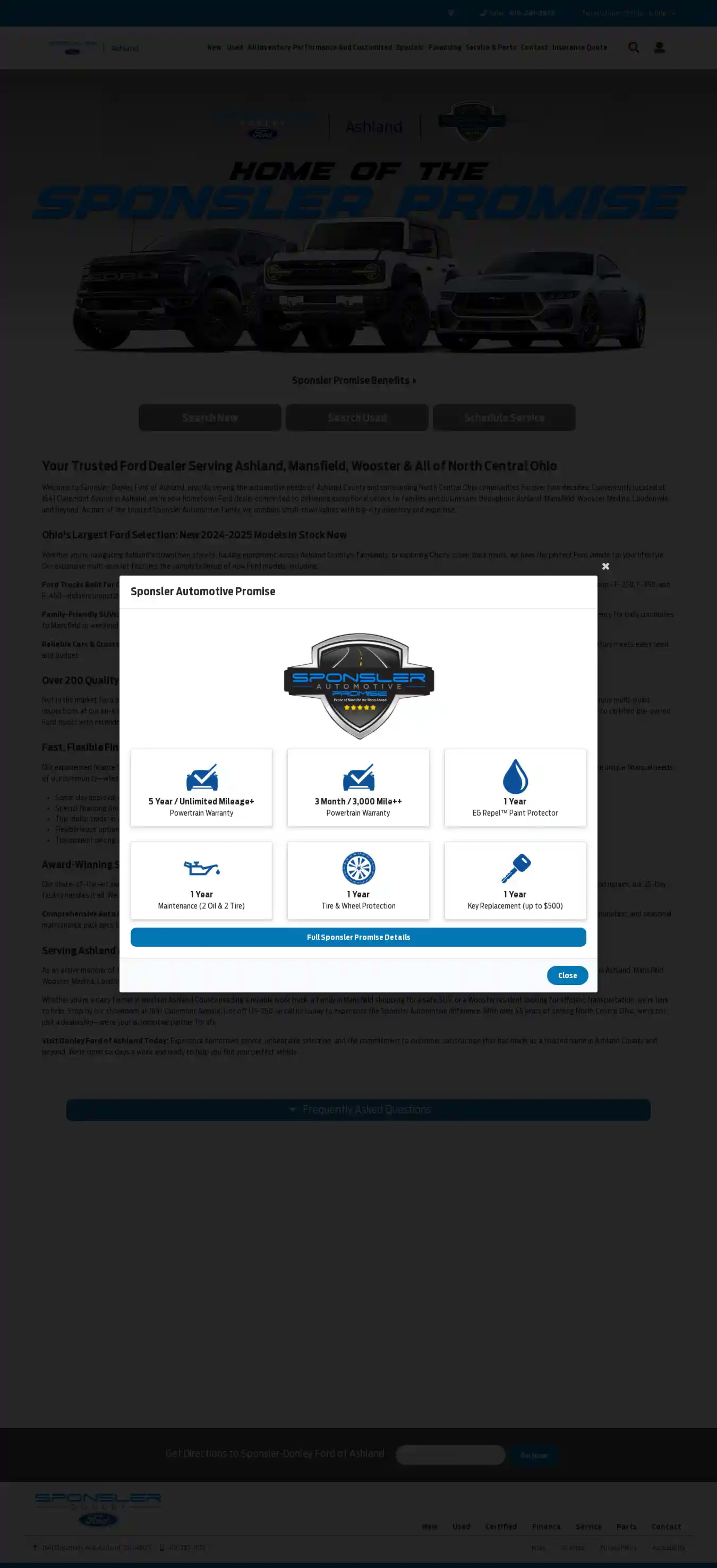 Screenshot of Sponsler-Donley Ford of Ashland