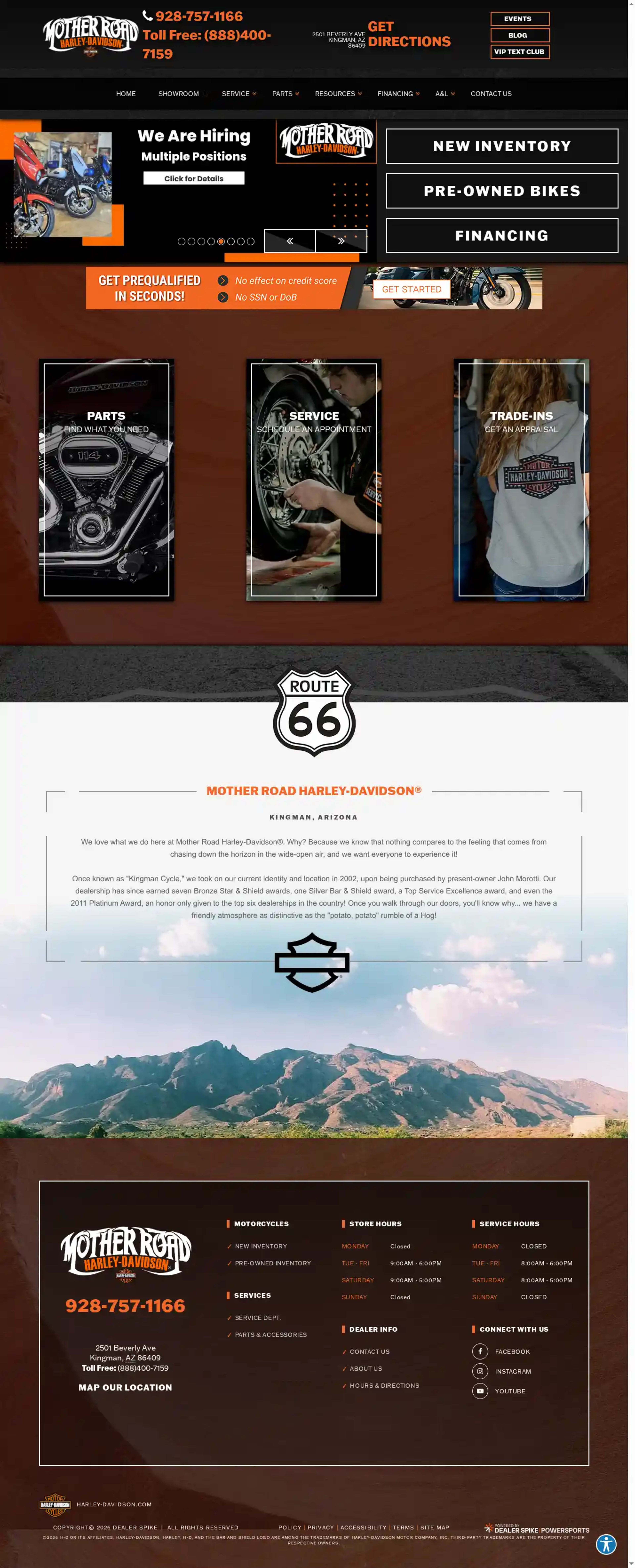 Screenshot of Mother Road Harley-Davidson