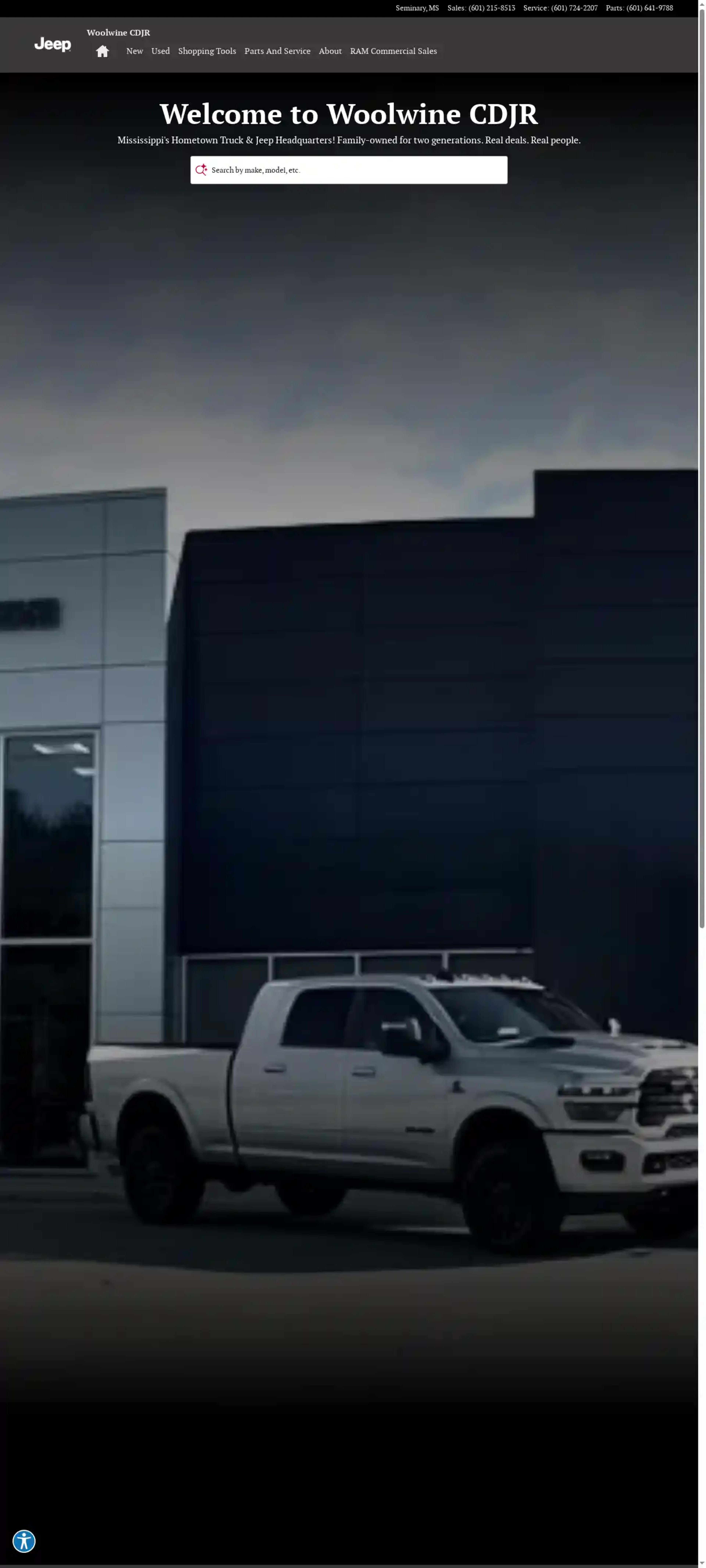 Screenshot of Woolwine CDJR, Inc