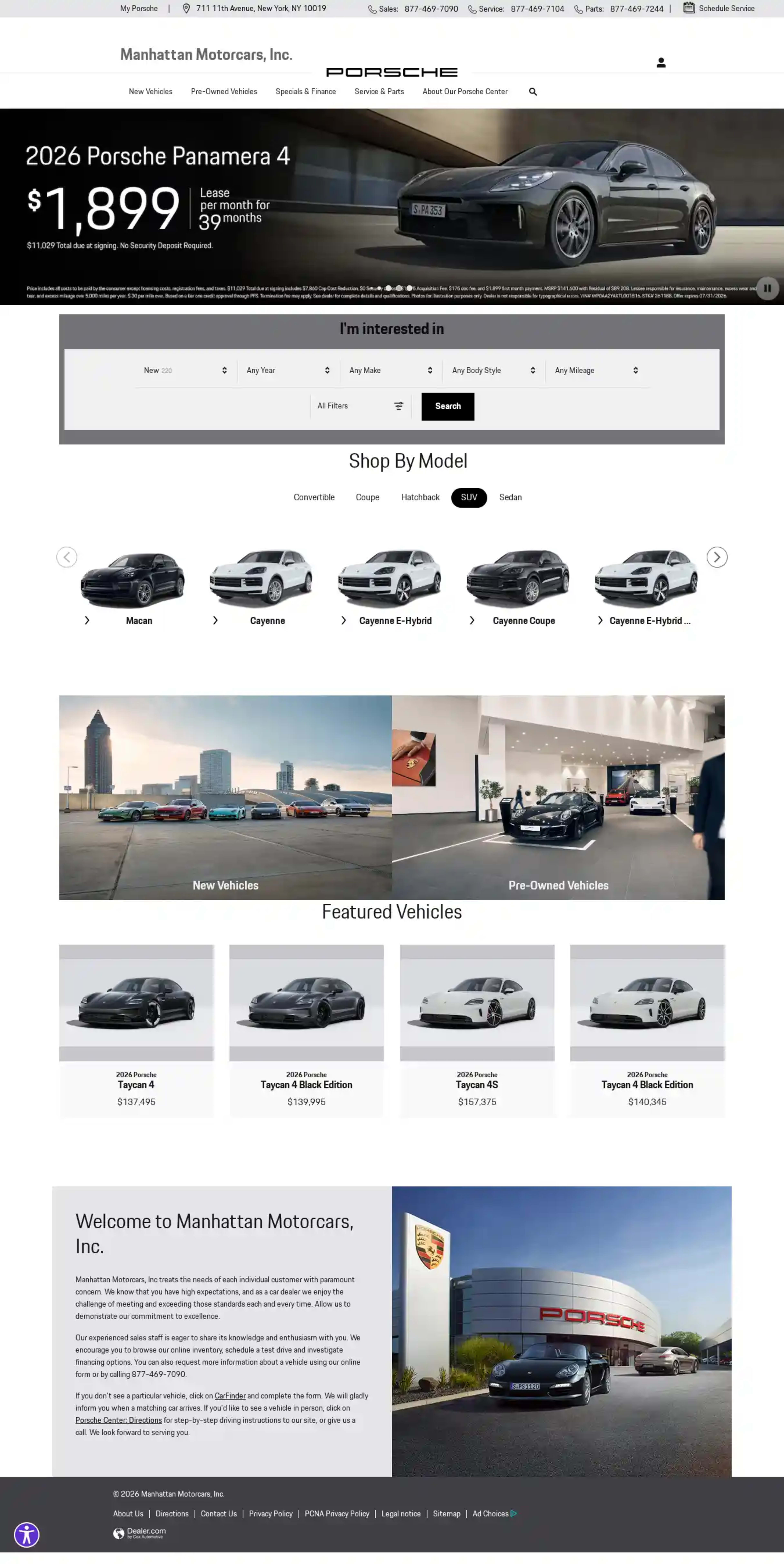 Screenshot of Manhattan Motorcars Porsche