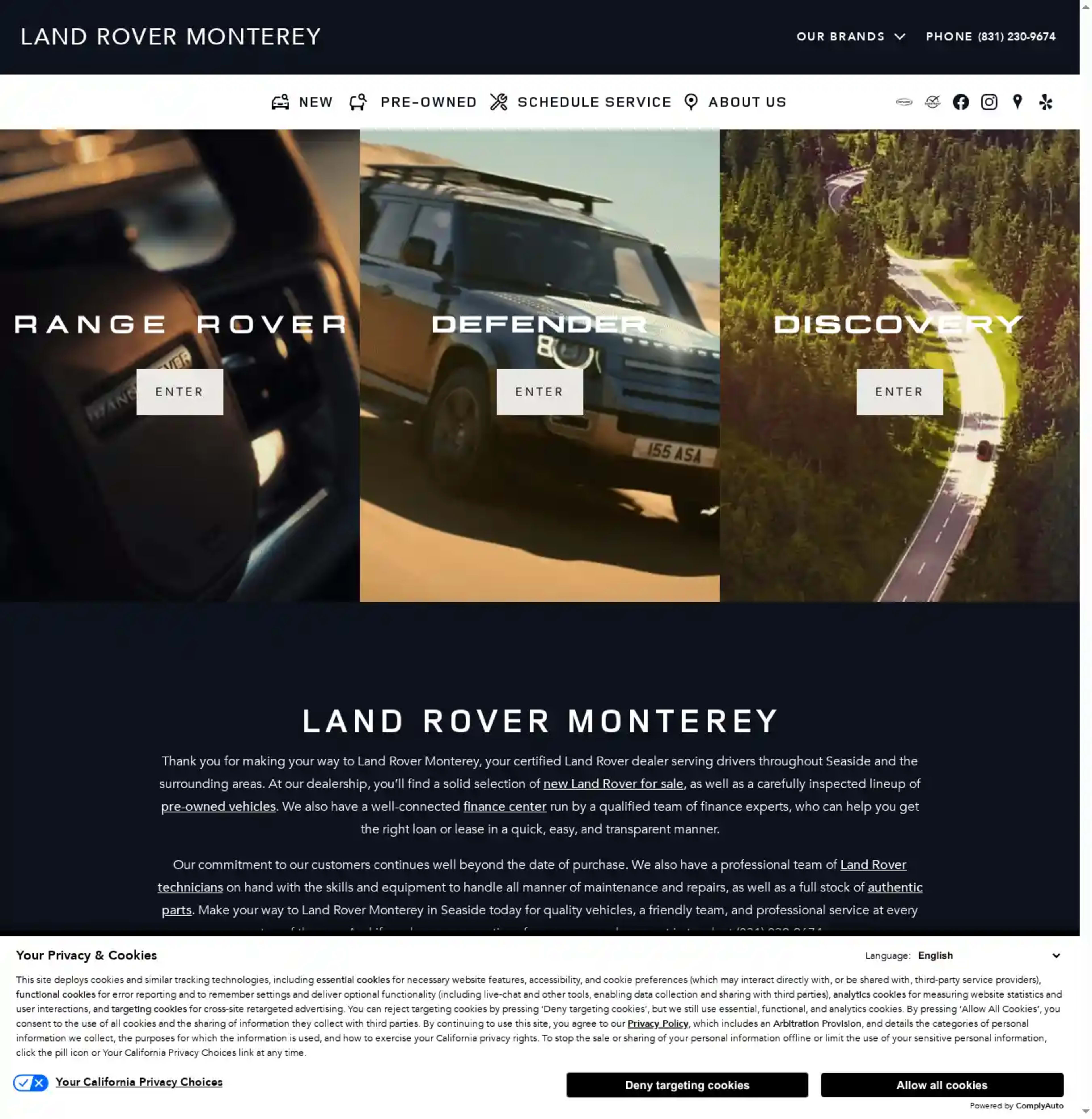 Screenshot of Land Rover Monterey