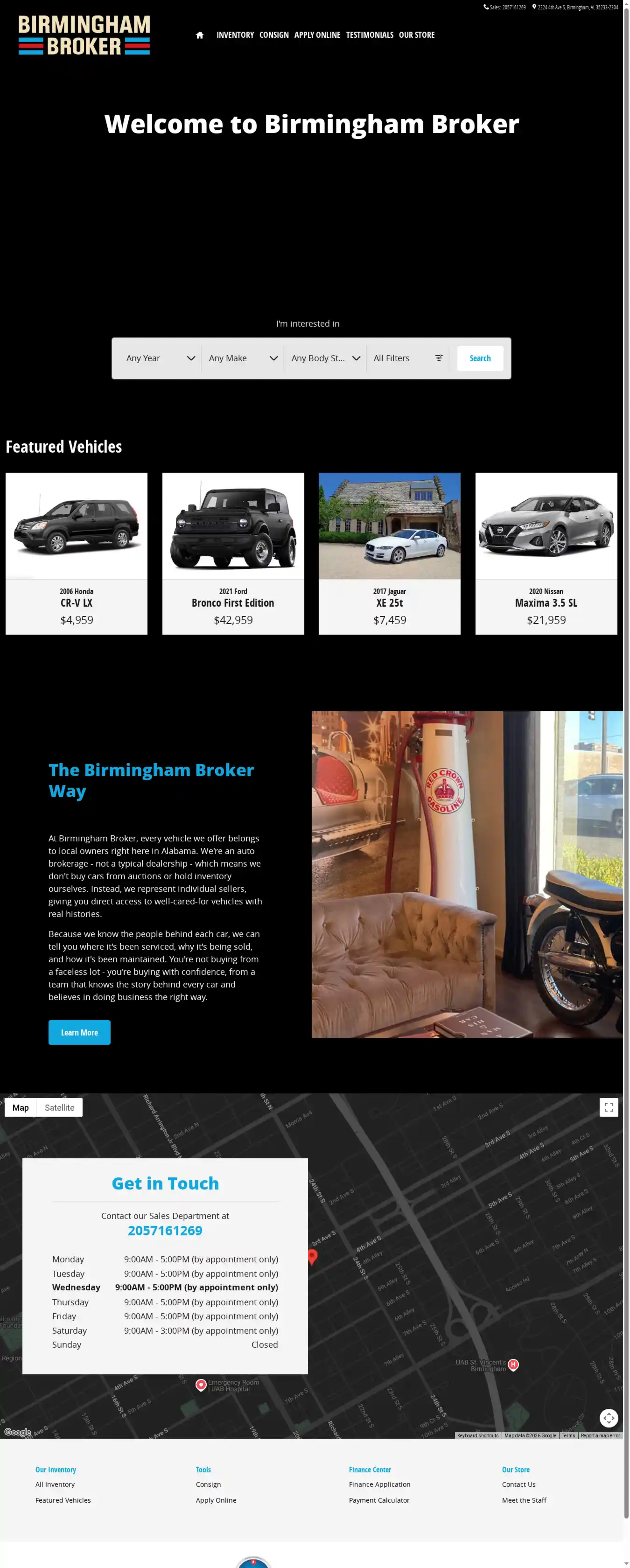 Screenshot of Birmingham Broker