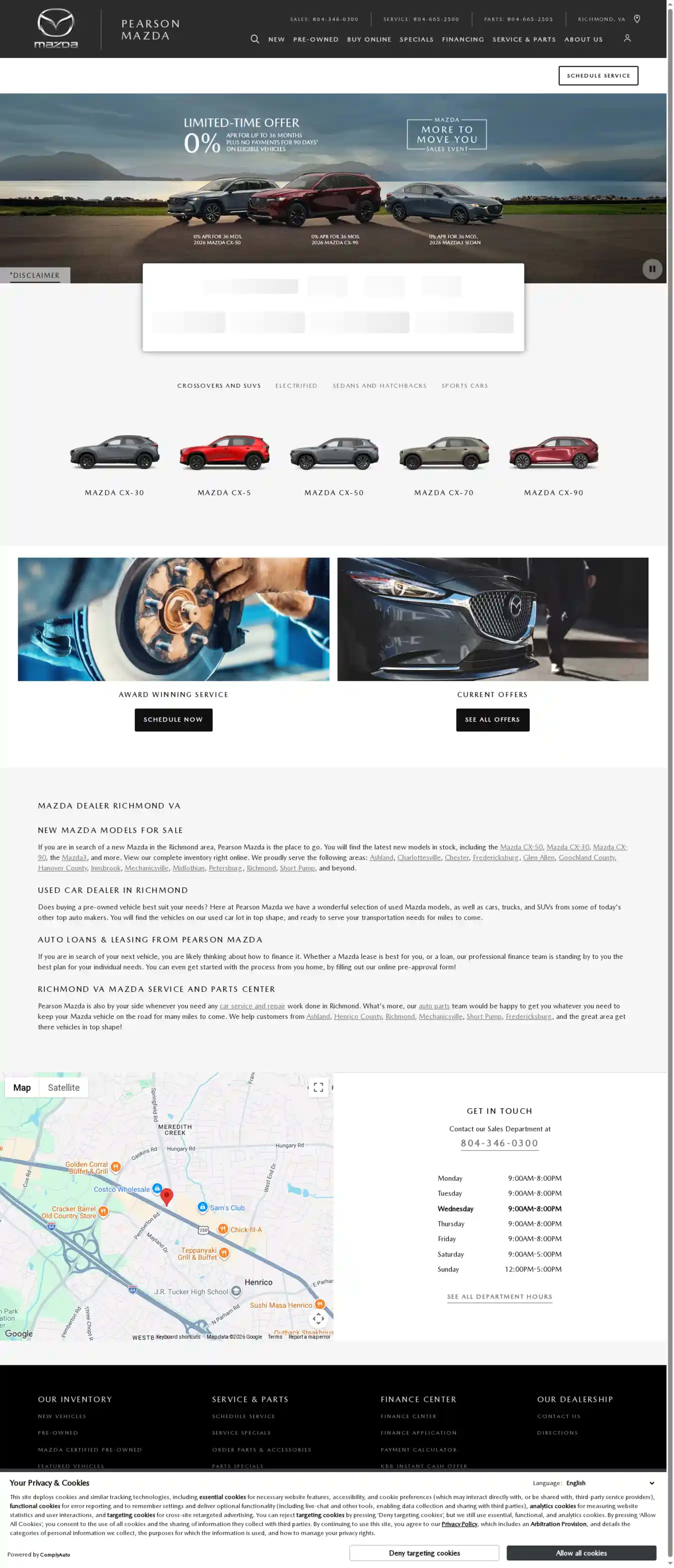 Screenshot of Pearson Mazda