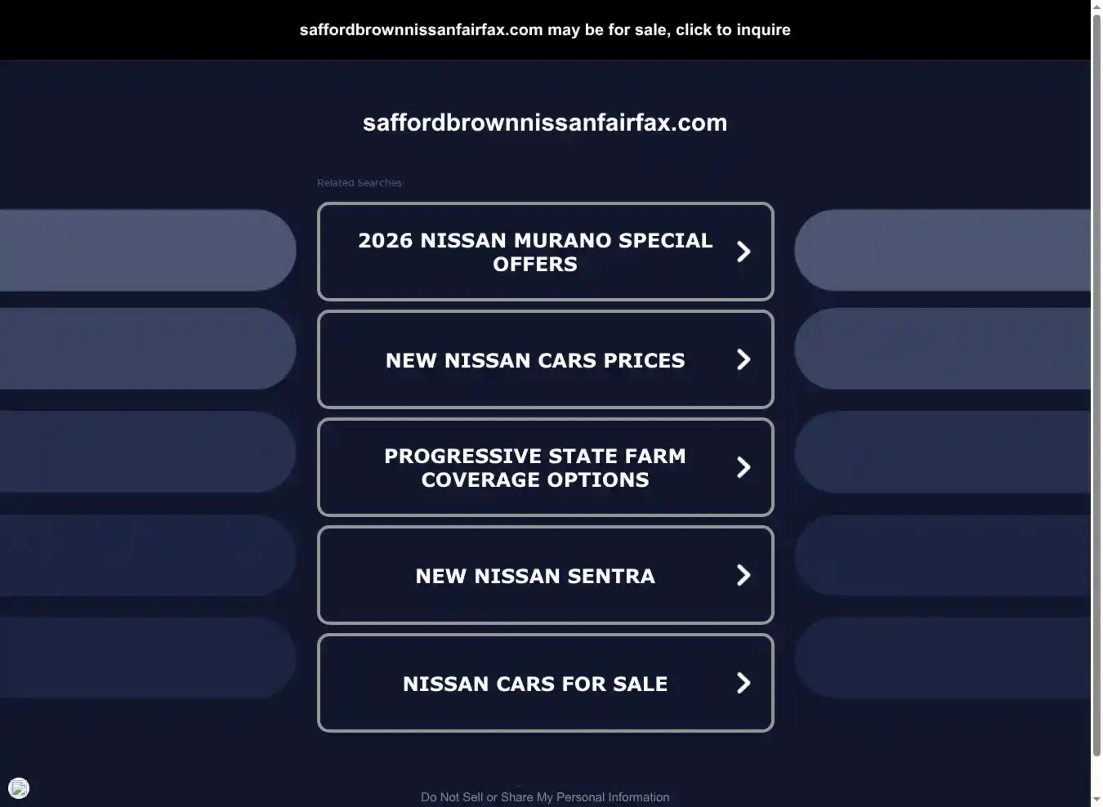 Screenshot of Safford Brown Nissan Fairfax